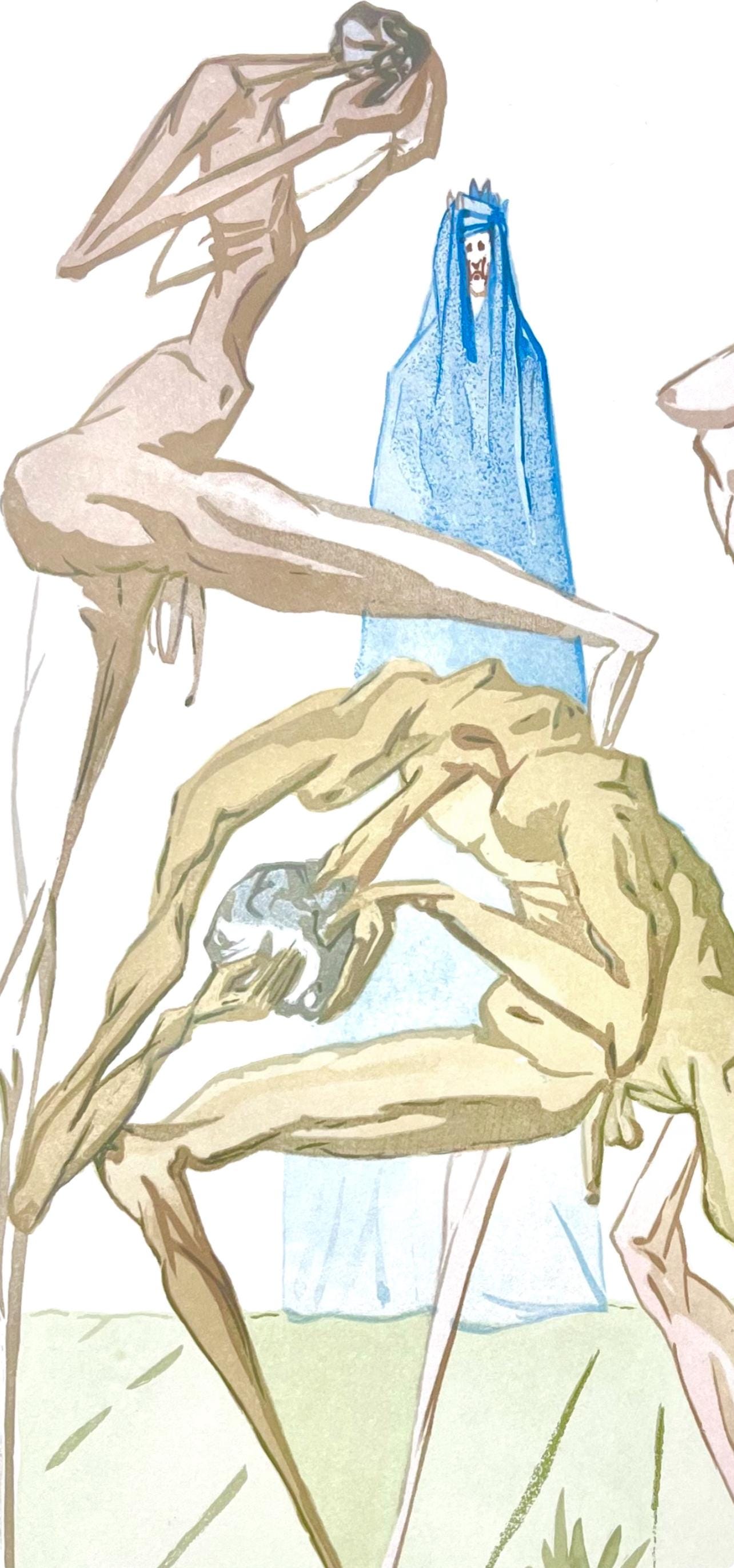Salvador Dali, Hölle XIX (Field 189-200; Michler/Löpsinger 1039-1138), Die Göttliche Komödie, Signed, Limited Edition Woodcut