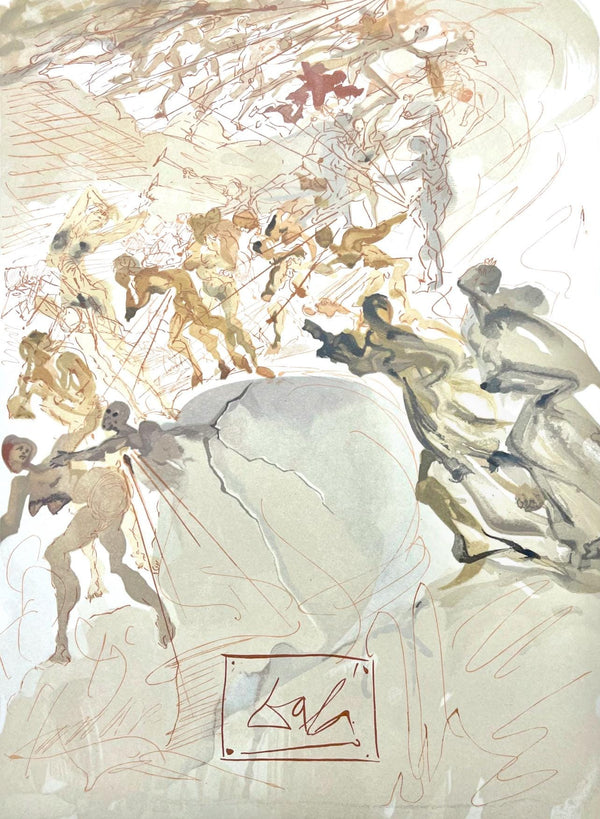 Salvador Dali, Fegefeuer XXV (Field 189-200; Michler/Löpsinger 1039-1138), Die Göttliche Komödie, Signed, Limited Edition Woodcut