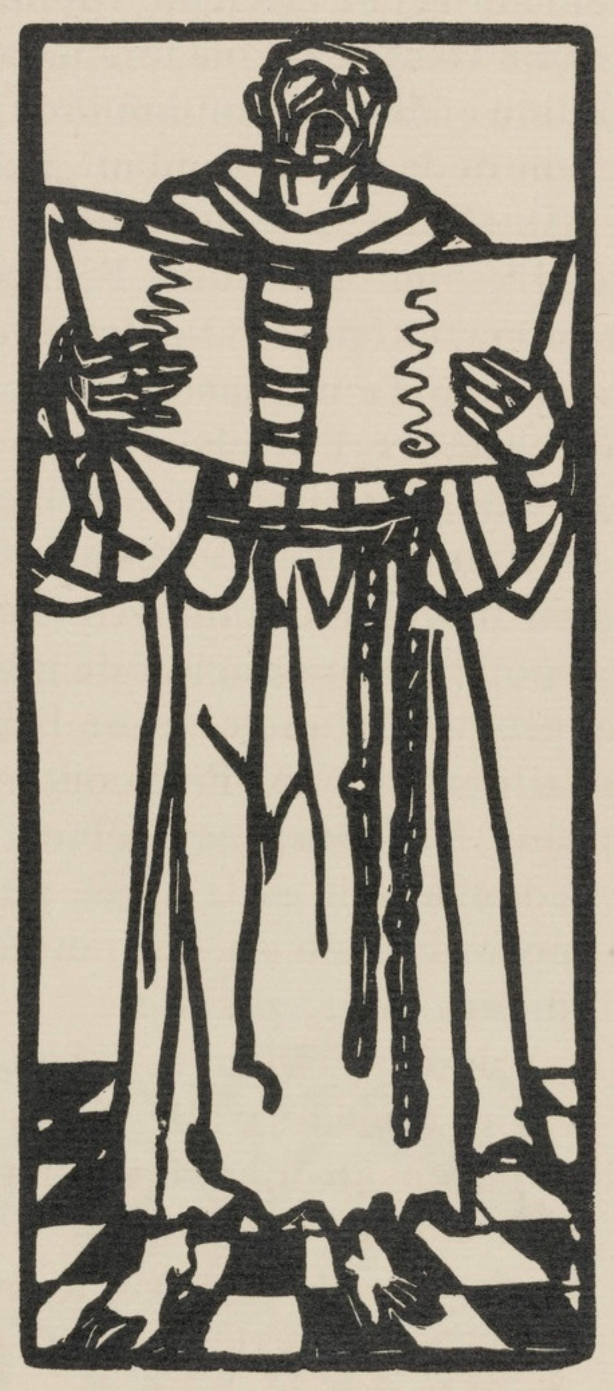 Émile Bernard, Composition (Morane, No. 100), Les Petites Fleurs de St. Françoise, Limited Edition Woodcut