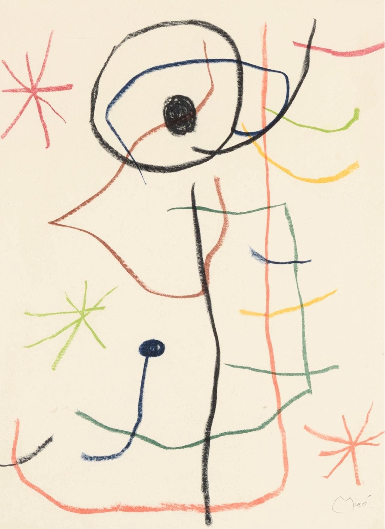 Joan Miró, Composition, Les Peintres mes amis, Limited Edition Lithograph