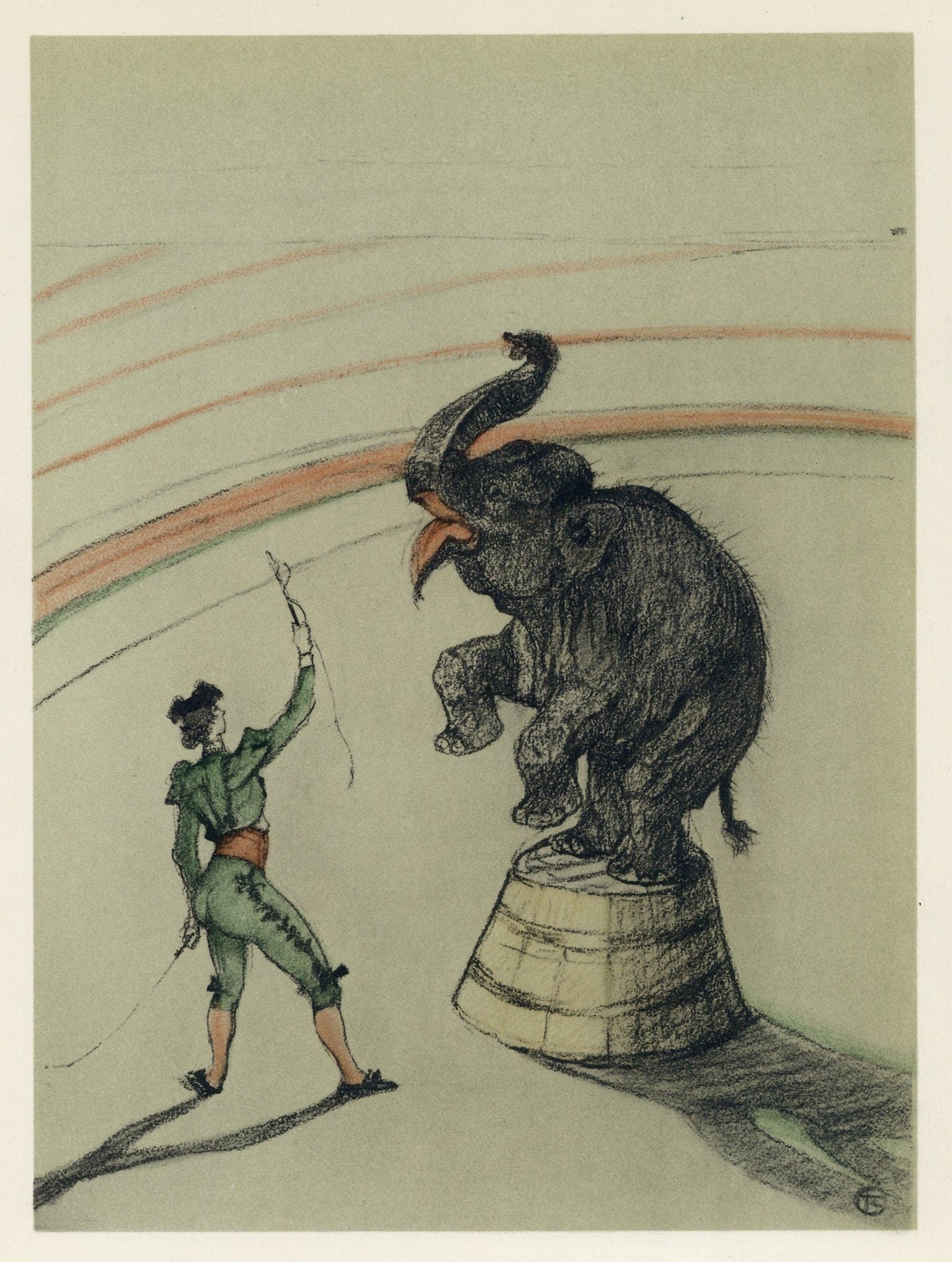 Henri de Toulouse-Lautrec, Elephant en liberte, The Circus by Toulouse-Lautrec, Limited Edition Lithograph