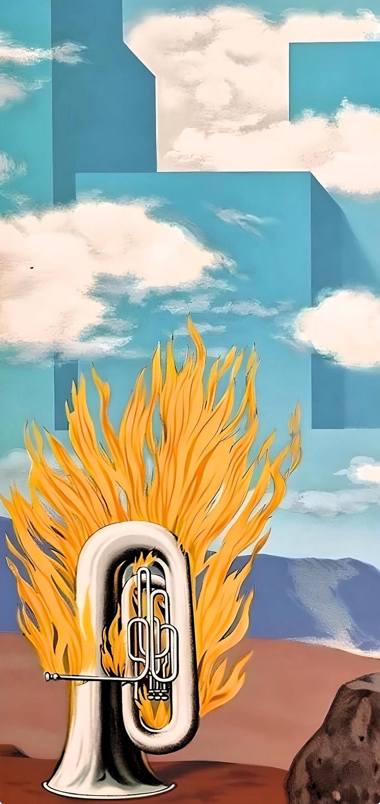 René Magritte, Un Bombardon Libère son Bouquet de Flammes, Les Enfants Trouvés de Magritte, Limited Edition Lithograph