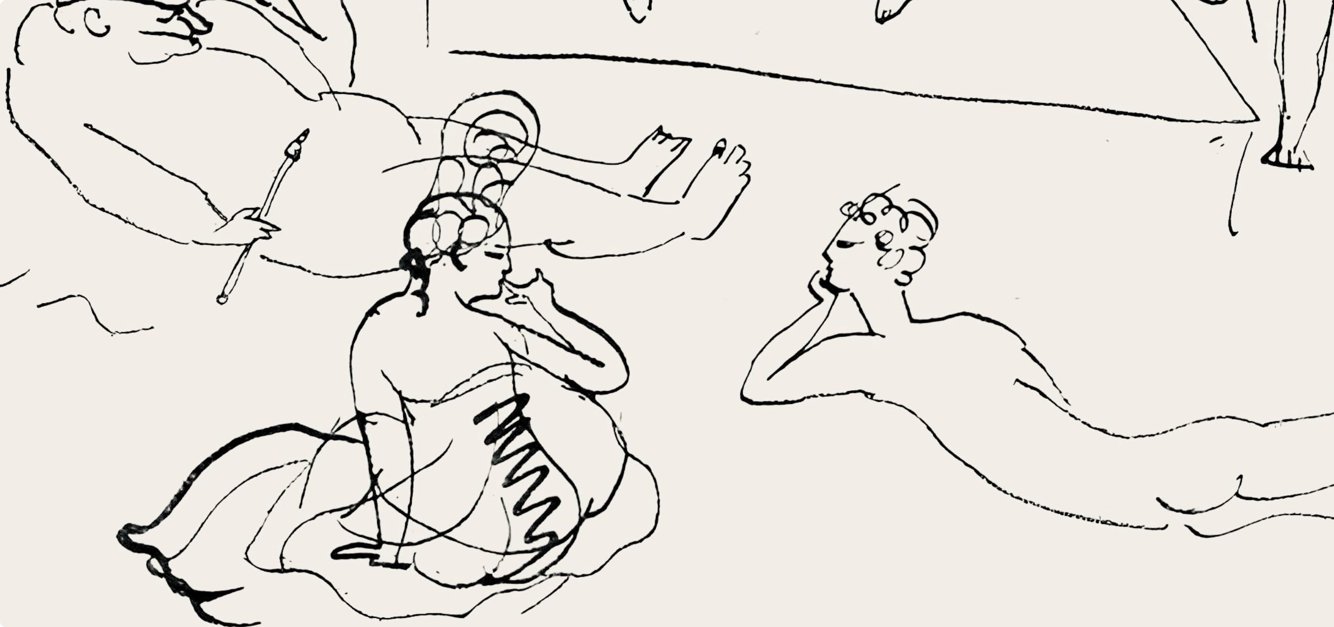 Pablo Picasso, Composition (Hodorisch B2), Le manuscrit trouvé dans un chapeau, Limited Edition Lithograph