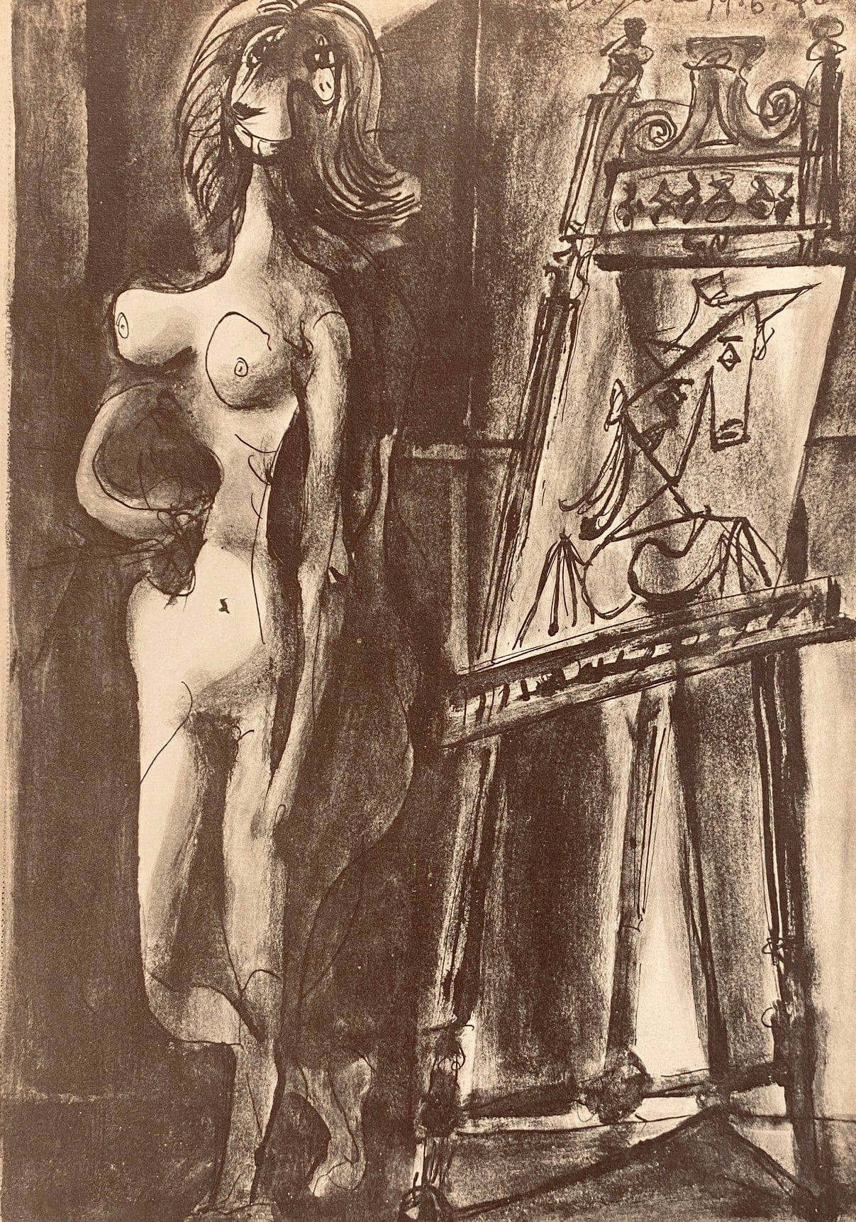 Pablo Picasso, Composition, Carnet de dessins de Picasso, Cahiers d’Art, Limited Edition Lithograph