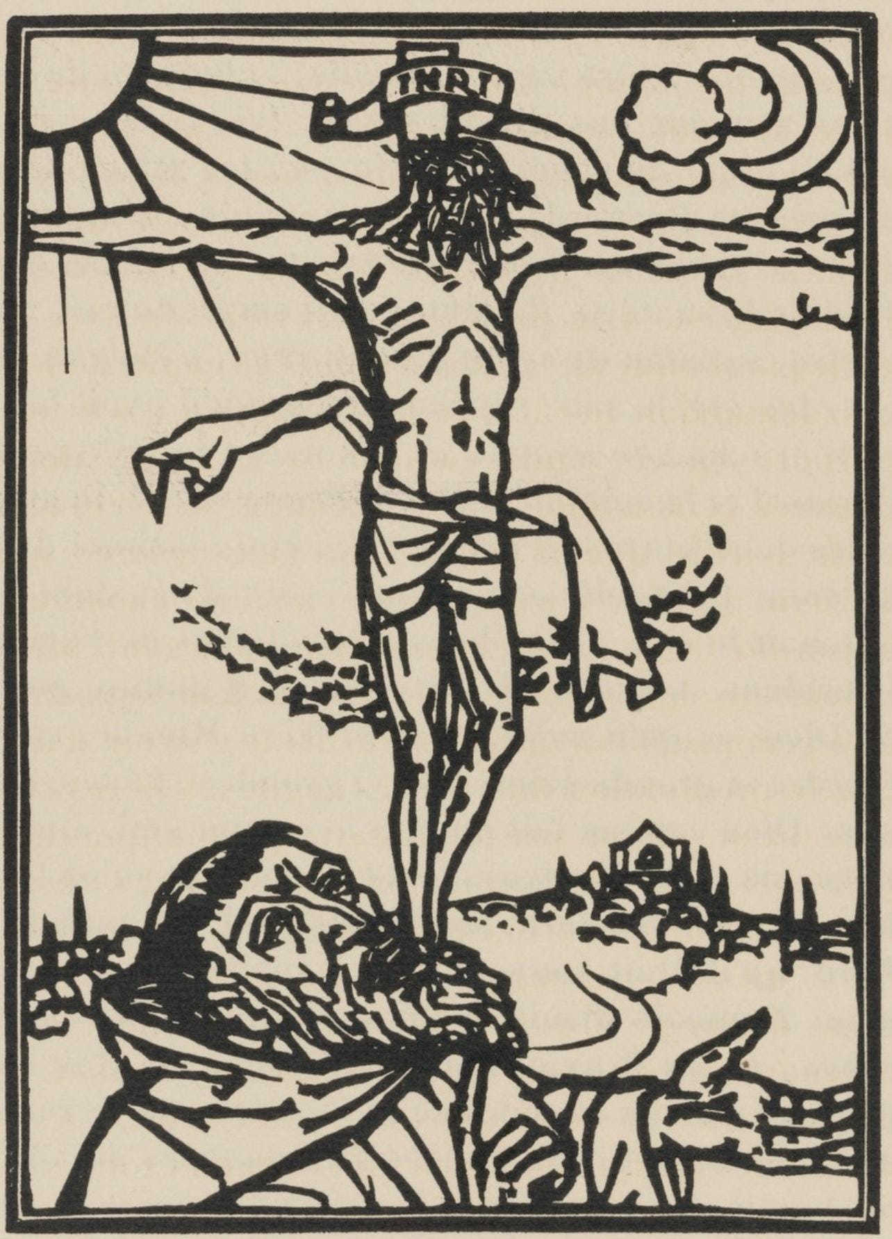Émile Bernard, Composition (Morane, No. 100), Les Petites Fleurs de St. Françoise, Limited Edition Woodcut