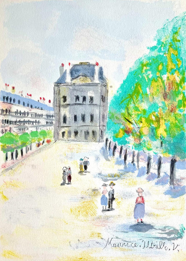 Maurice Utrillo, Au Musée du Louvre (Rue de Rivoli), Paris Capitale, Limited Edition Lithograph