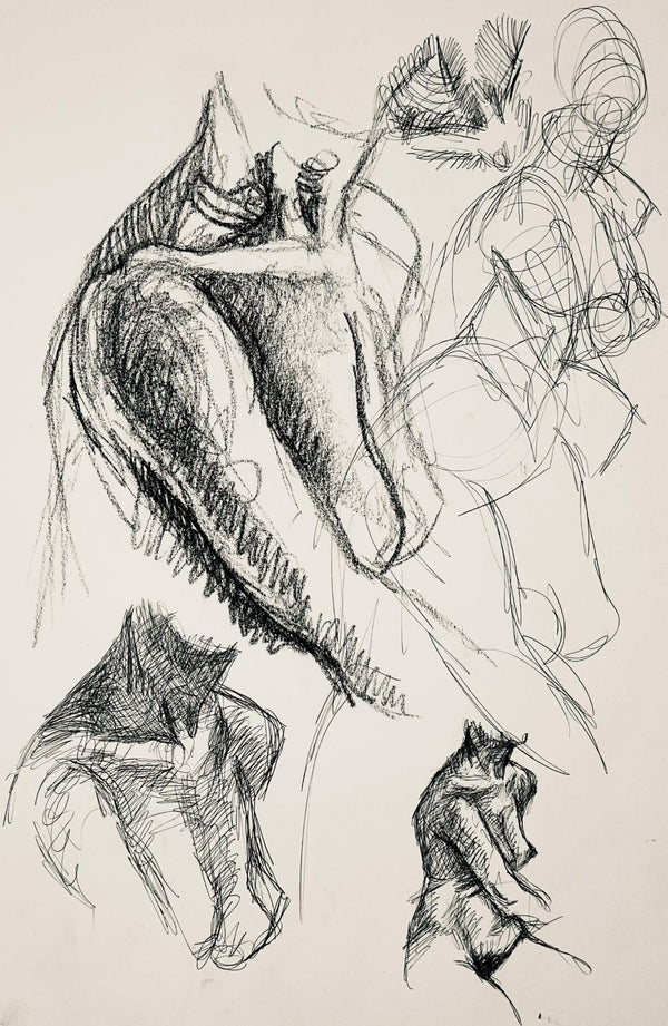 Ian Hornak, Renaissance Female Nude Figure Study, 1963, Original Drawing