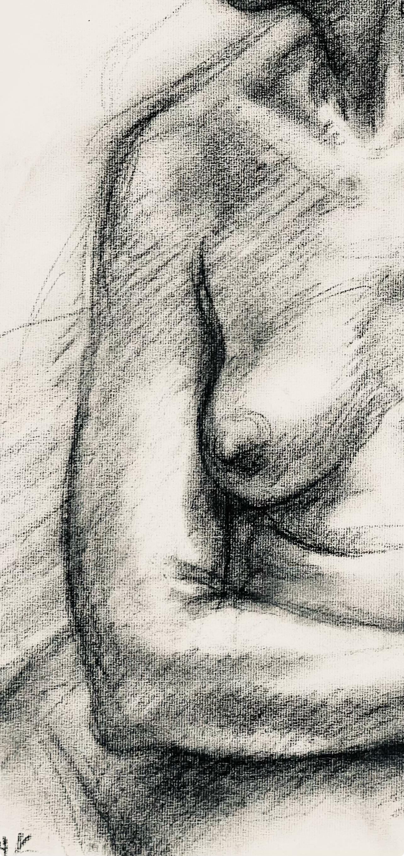 Ian Hornak, Renaissance Female Nude Figure Study, 1963, Original Drawing