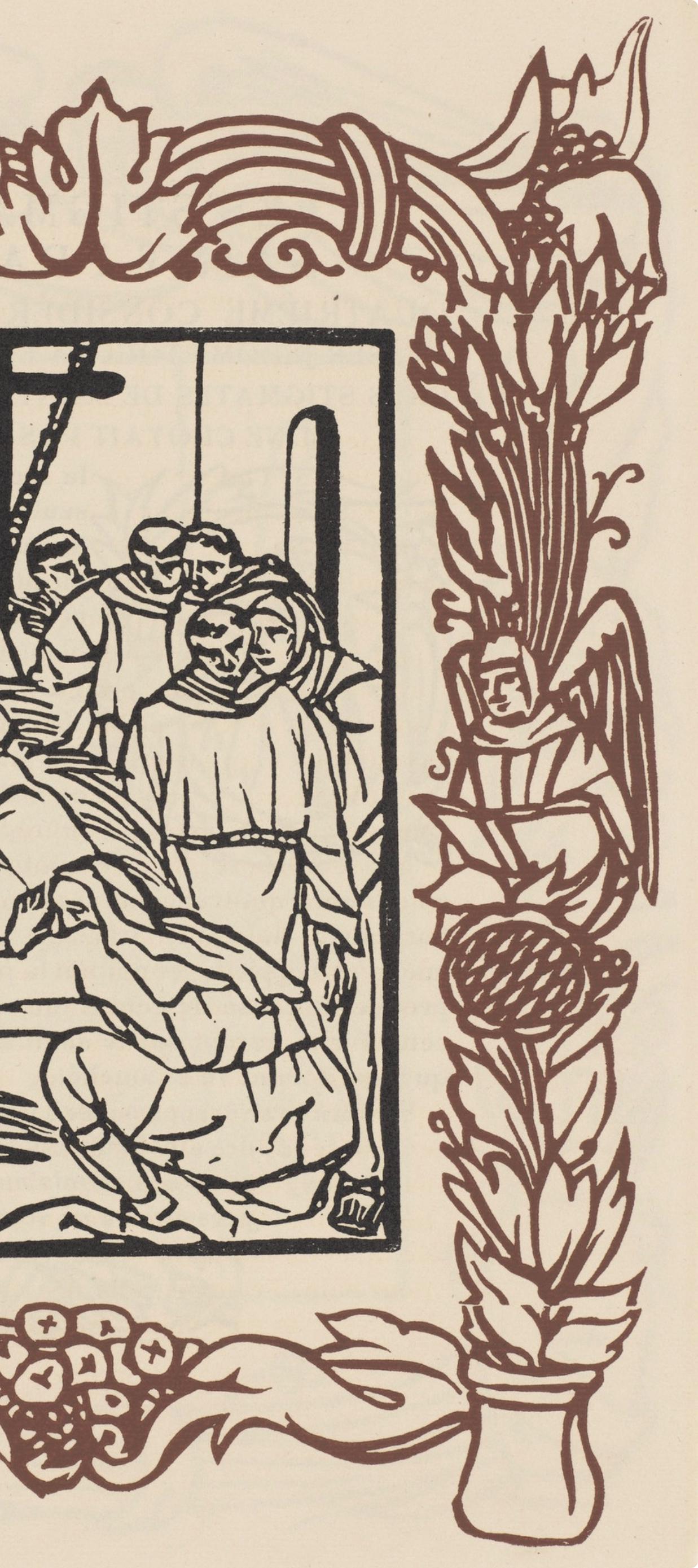 Émile Bernard, Composition (Morane, No. 100), Les Petites Fleurs de St. Françoise, Limited Edition Woodcut