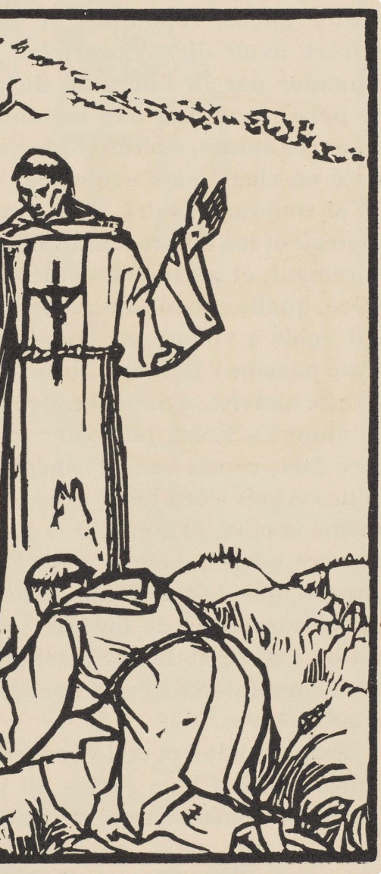 Émile Bernard, Composition (Morane, No. 100), Les Petites Fleurs de St. Françoise, Limited Edition Woodcut