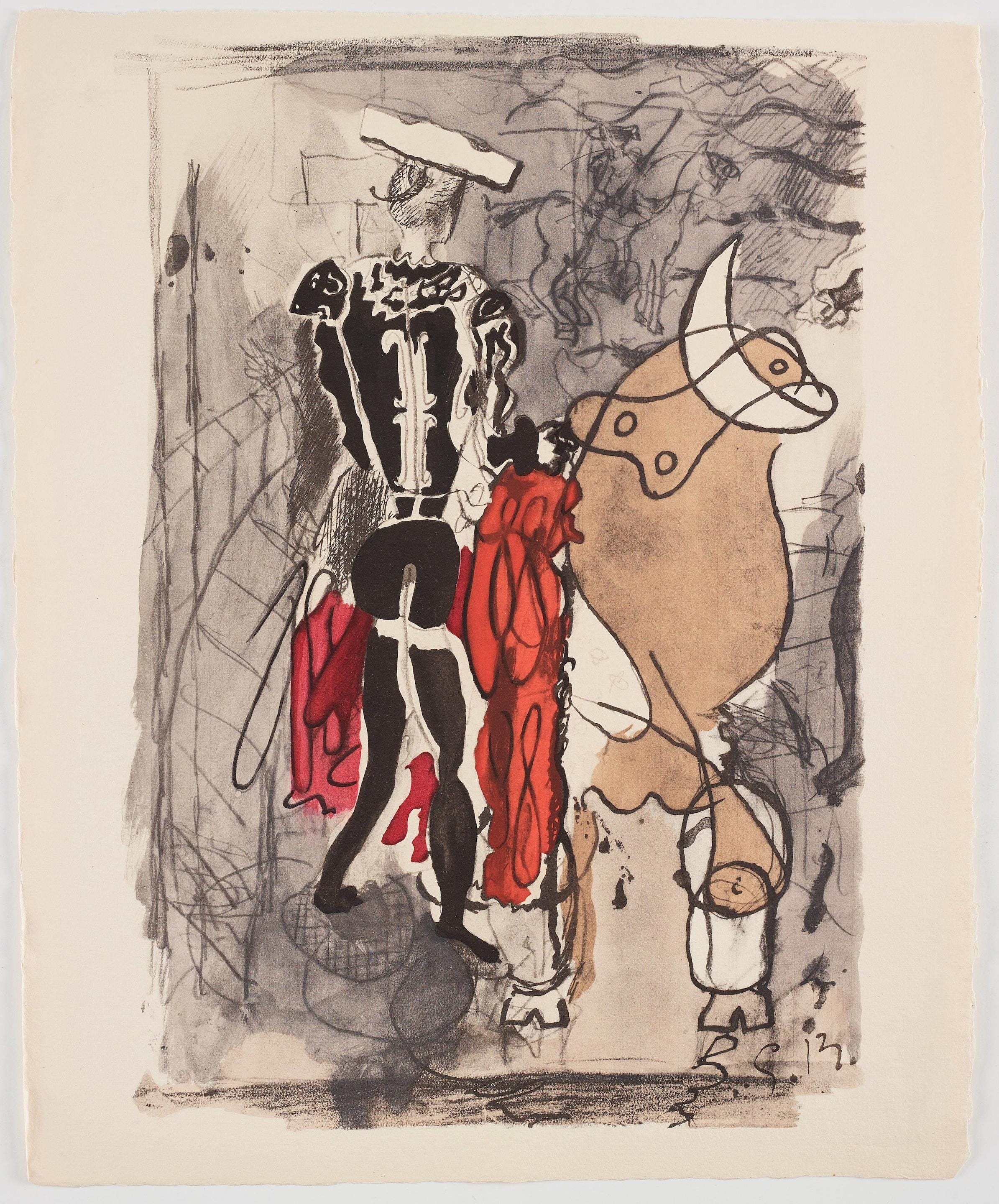 Georges Braque, Composition, Braque Espaces, 13 Dessins, Lavis, Aquarelles, Limited Edition Lithograph