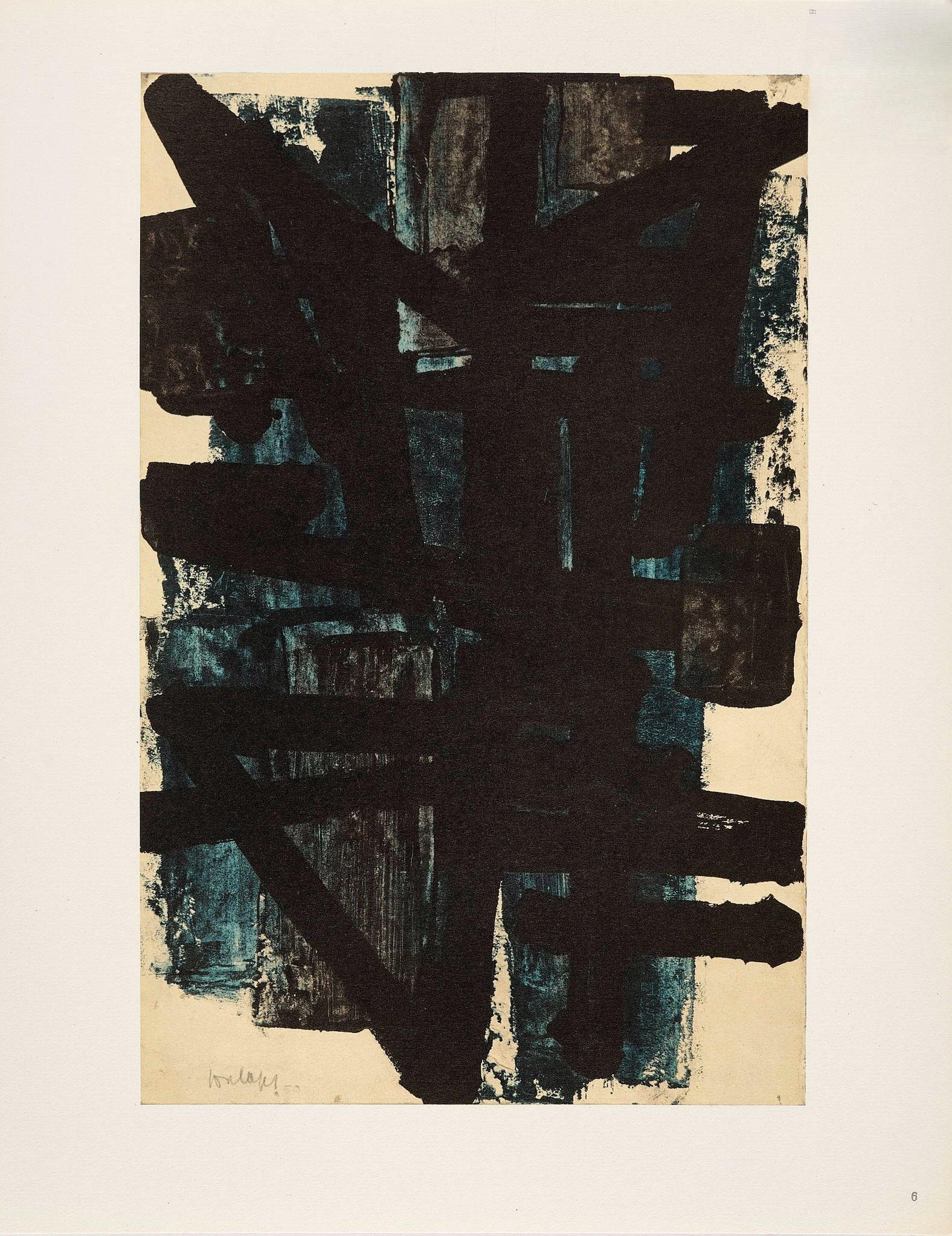 Pierre Soulages, Composition, Pierre Soulages, Peintres d'aujourd'hui, Limited Edition Lithograph