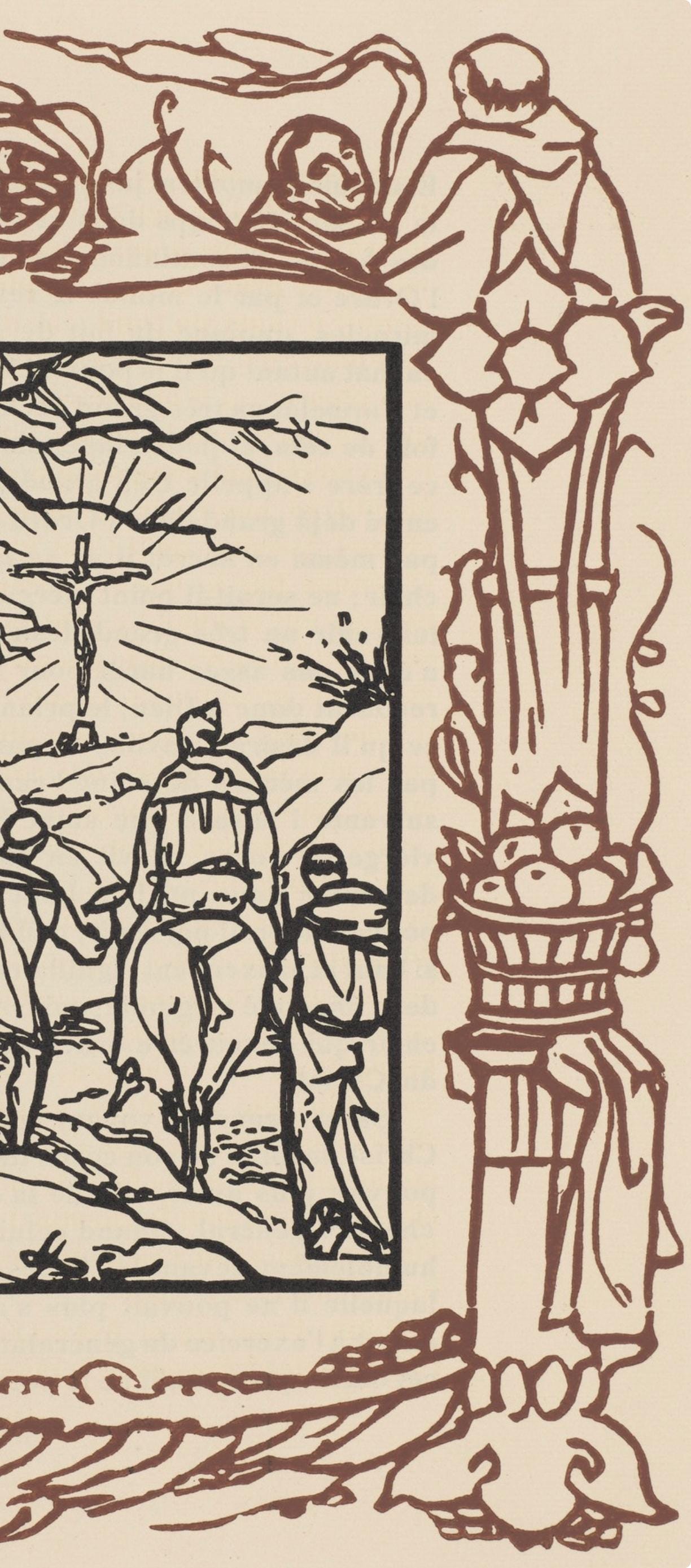 Émile Bernard, Composition (Morane, No. 100), Les Petites Fleurs de St. Françoise, Limited Edition Woodcut
