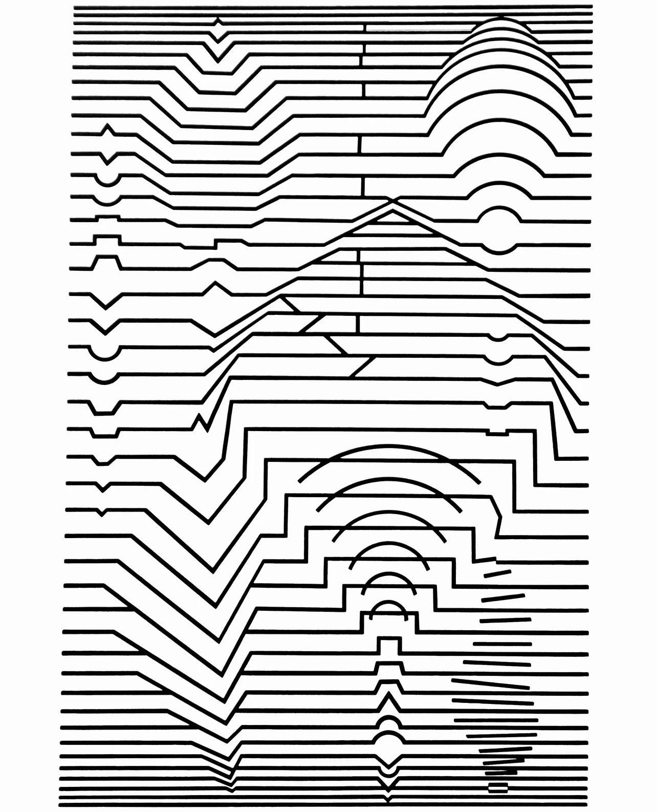 Victor Vasarely, Composition, Ondulatoires, Limited Edition Héliogravure