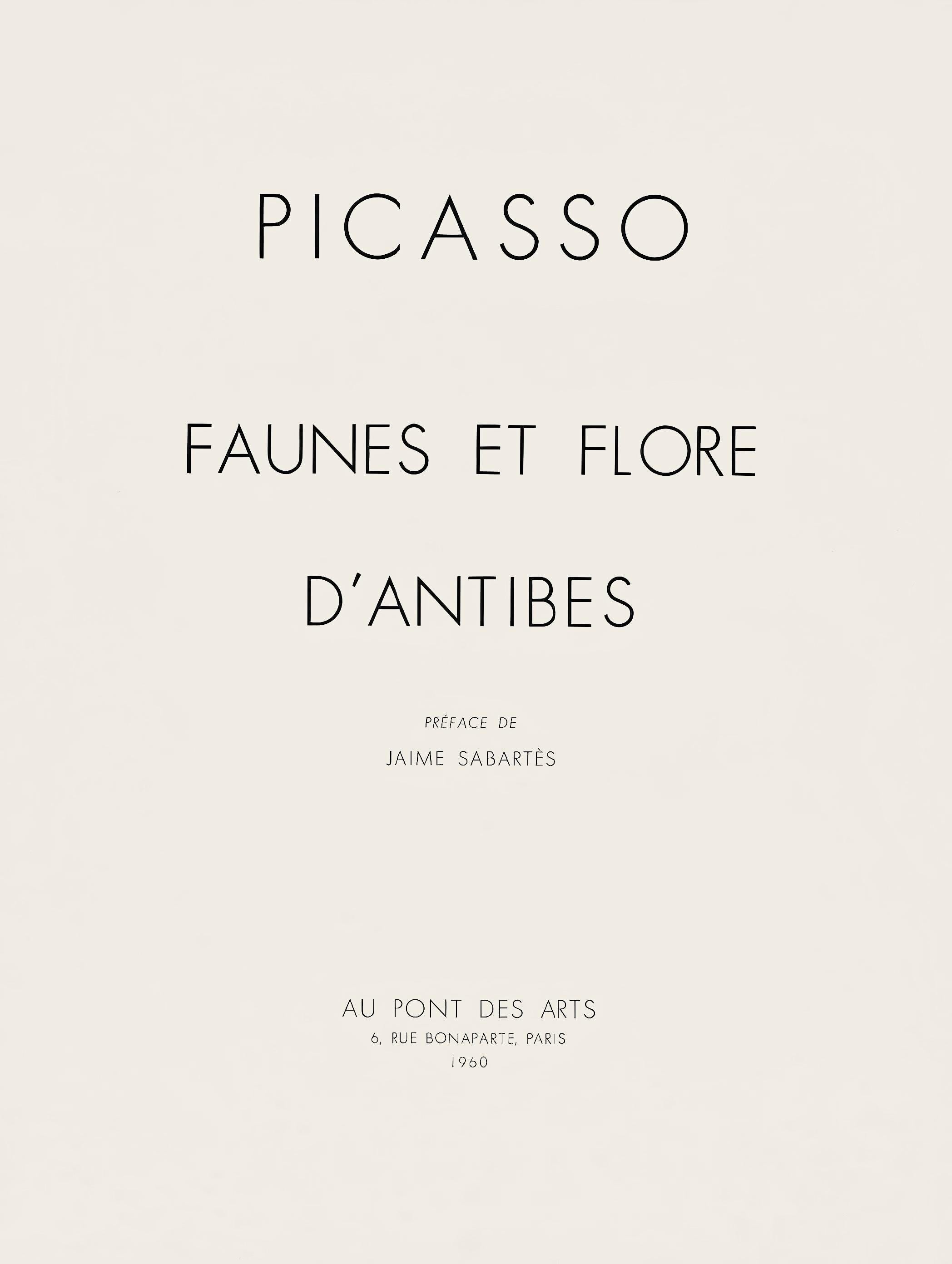 Pablo Picasso, Composition, Faunes et Flore d'Antibes, Limited Edition Lithograph