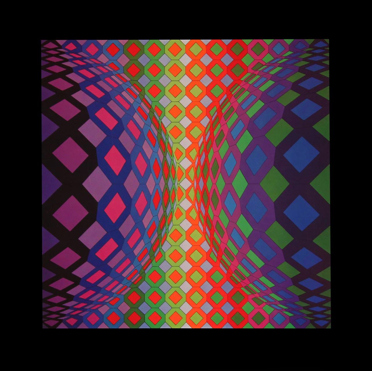 Victor Vasarely, Composition, Octogone, Limited Edition Héliogravure