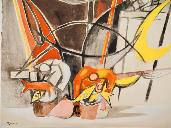 Édouard Pignon, Composition, Arbres et Voiles, Limited Edition Lithograph