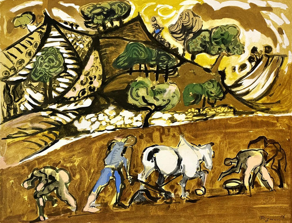 Édouard Pignon, Composition, Arbres et Voiles, Limited Edition Lithograph