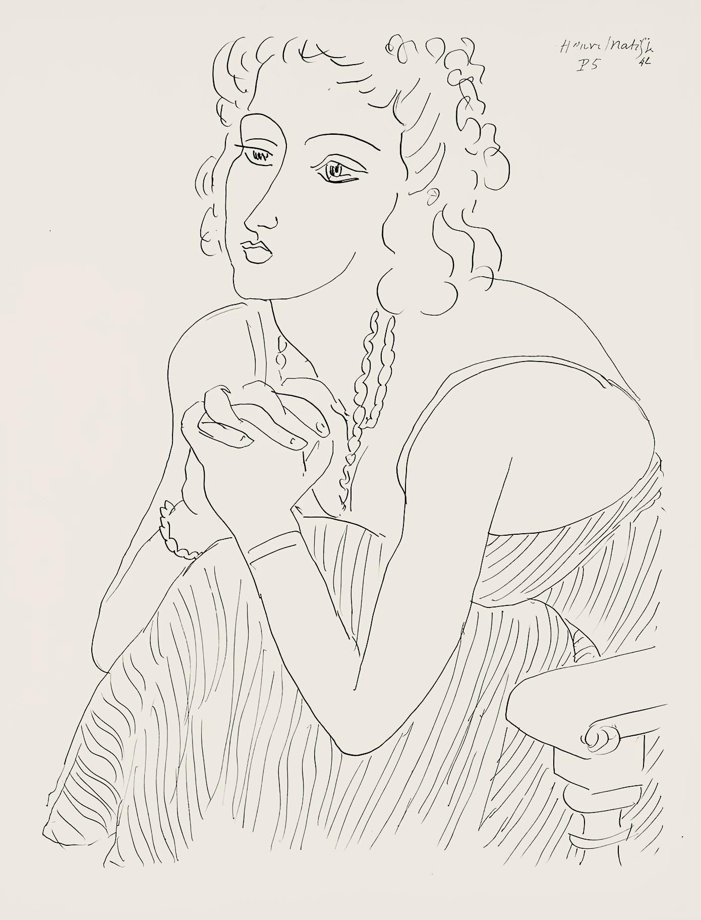 Henri Matisse, Série P, var. 5 (Duthuit 9), Henri Matisse, Dessins, Thèmes et variations, Limited Edition Lithograph