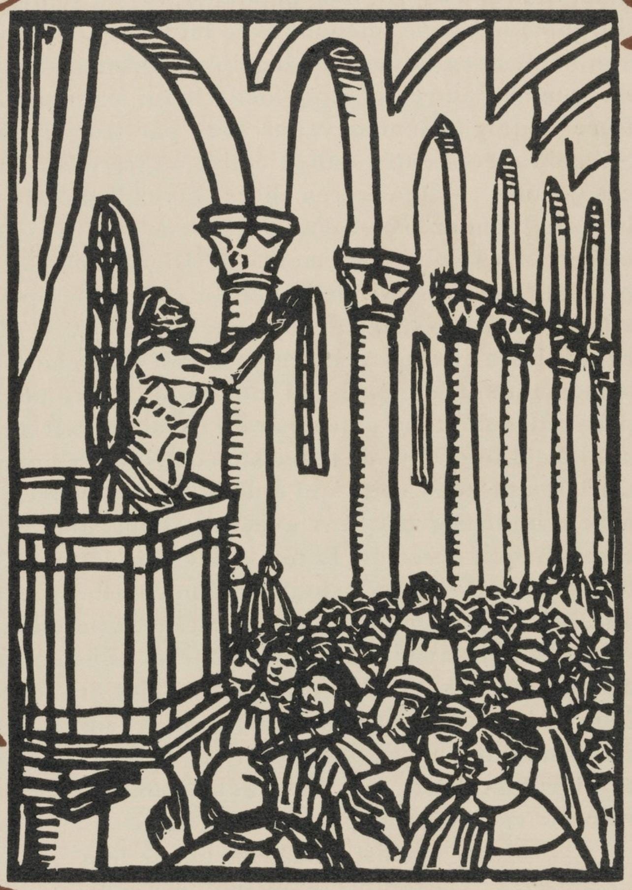 Émile Bernard, Composition (Morane, No. 100), Les Petites Fleurs de St. Françoise, Limited Edition Woodcut