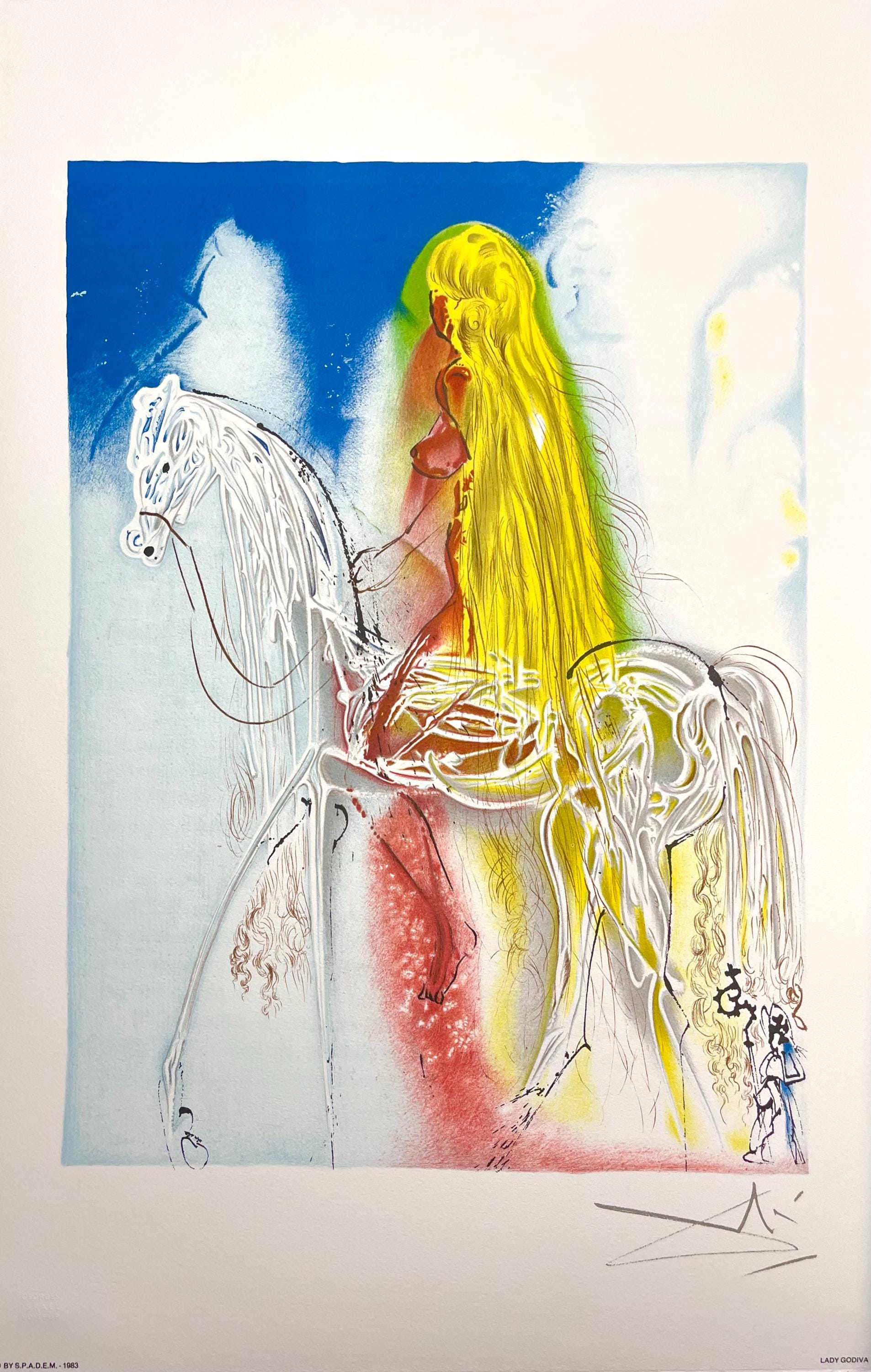 Salvador Dalí, Lady Godiva, Les Chevaux de Dalí, Limited Edition Lithograph