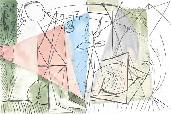 Pablo Picasso, Le Joueur de flûte et Gazelle, Marina Picasso Collection, Official Limited Edition Lithograph