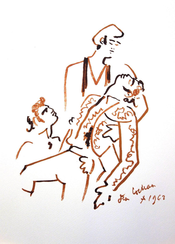 Jean Cocteau, Composition, Taureaux, Limited Edition Lithograph