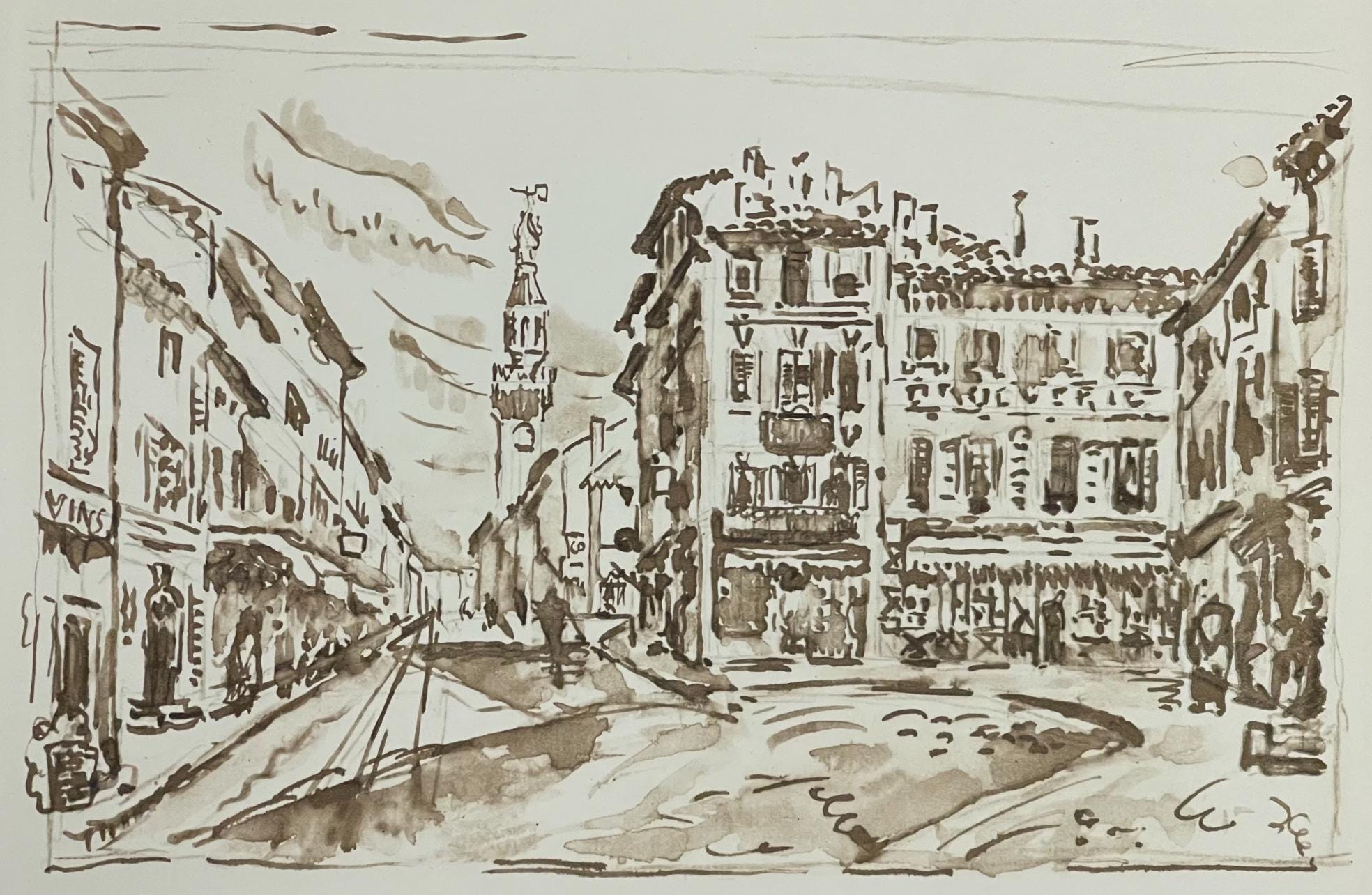 Paul Signac, Avignon. Le motif de Jongkind, Signac Dessins, Limited Edition Lithograph