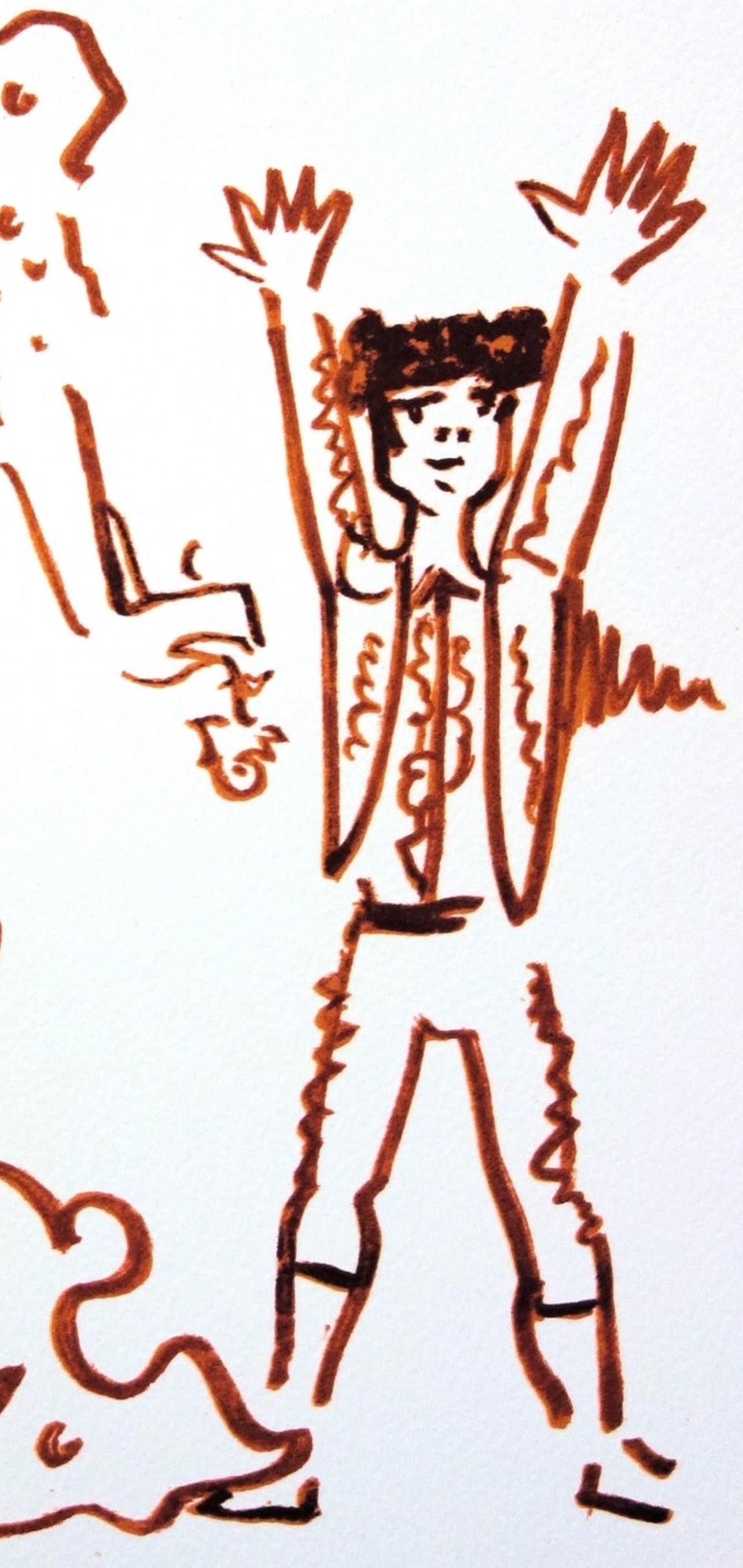 Jean Cocteau, Composition, Taureaux, Limited Edition Lithograph