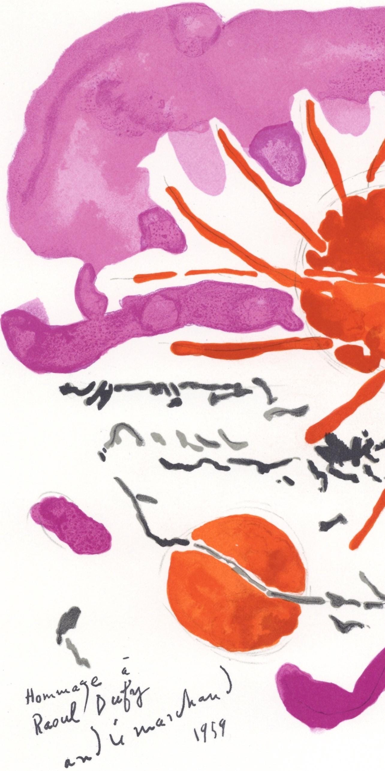 André Marchand, Composition, Lettre à mon peintre Raoul Dufy, Limited Edition Lithograph