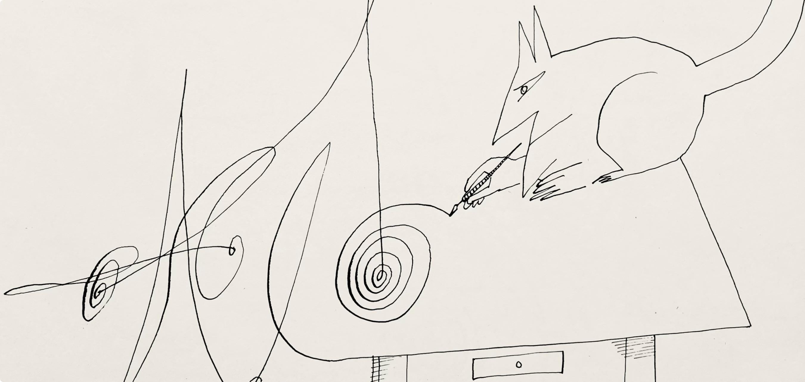 Saul Steinberg, Composition, Derrière le miroir, Limited Edition Lithograph