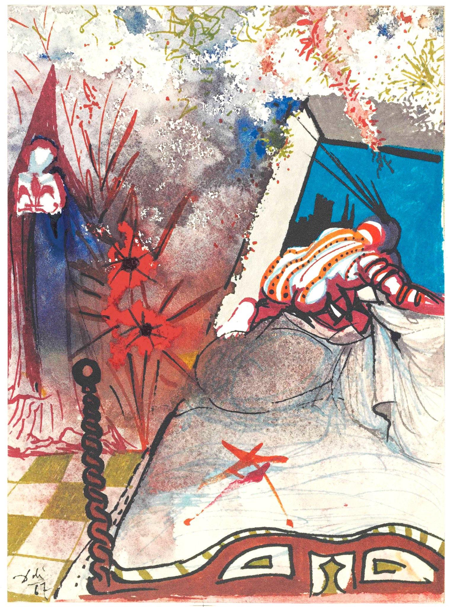 Salvador Dali, Composition (Michler/Löpsinger 1601), Romeo e Giulietta, Limited Edition Lithograph and Silkscreen