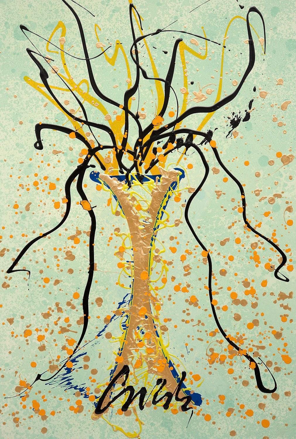 Dale Chihuly, Composition, Venetian Series, Limited Edition Mixed Media Lithograph