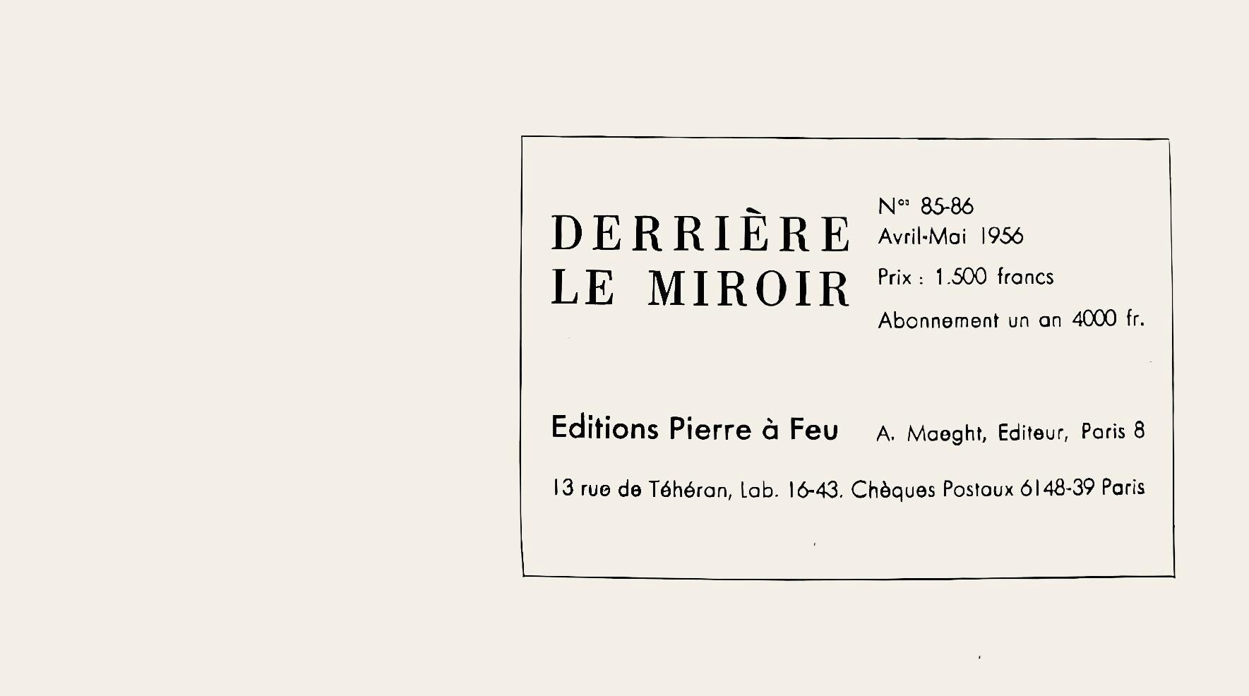 Georges Braque, Oiseau, Derrière le miroir, Limited Edition Lithograph