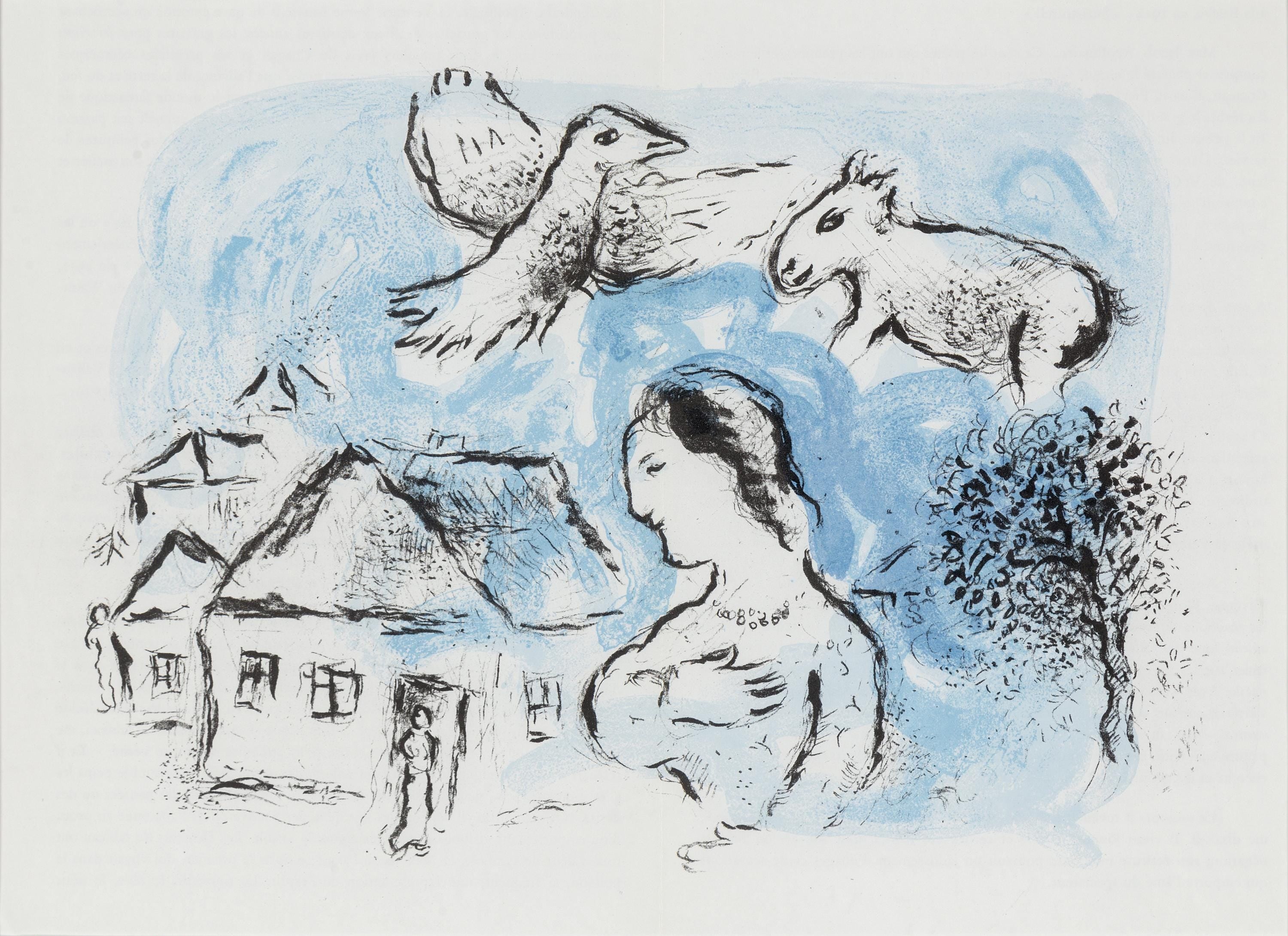 Marc Chagall, Composition (Cramer 104; Mourlot 917), Derrière le miroir, Limited Edition Lithograph