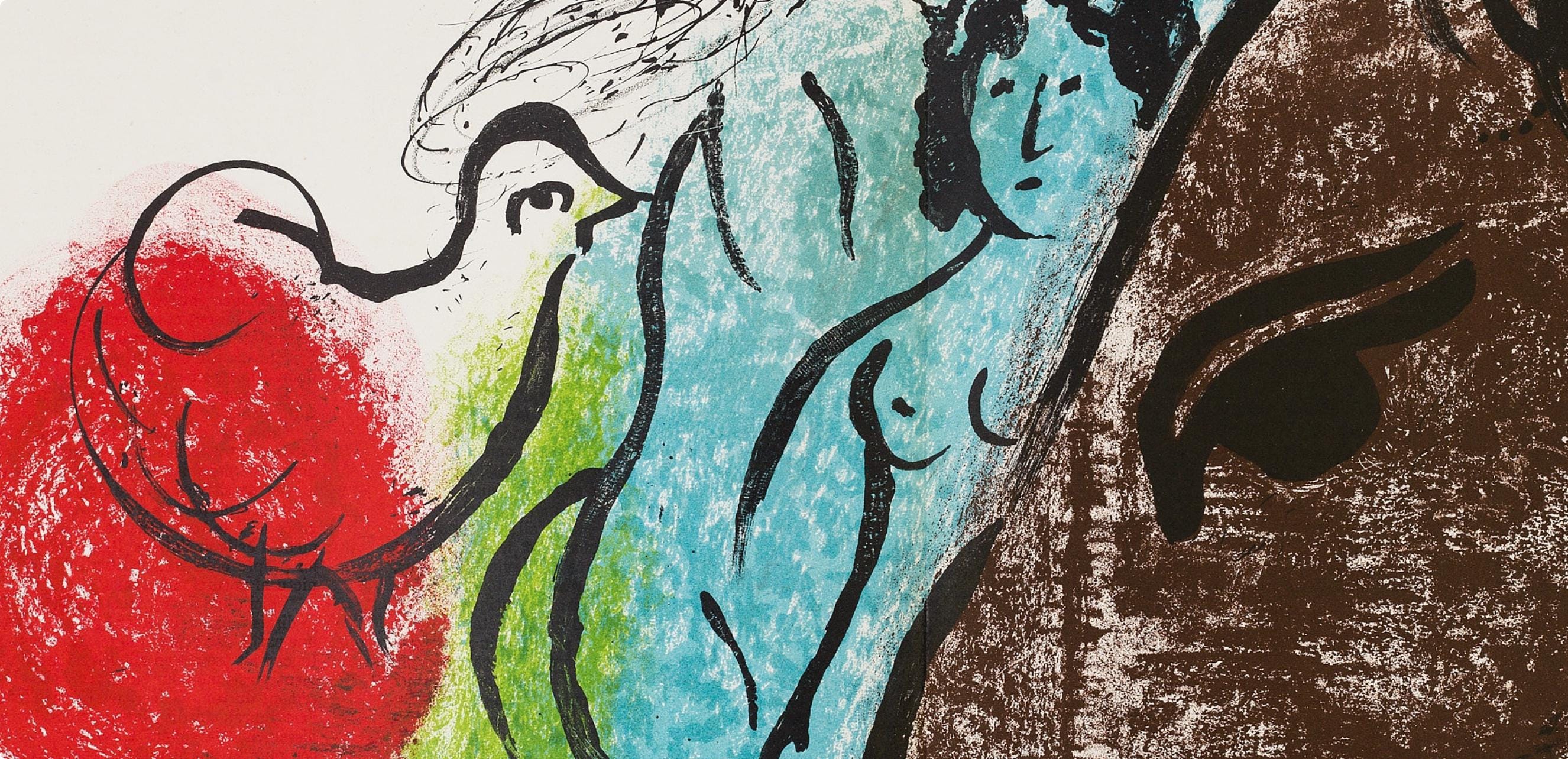Marc Chagall, Composition (Cramer 21; Mourlot 61), Derrière le miroir, Limited Edition Lithograph
