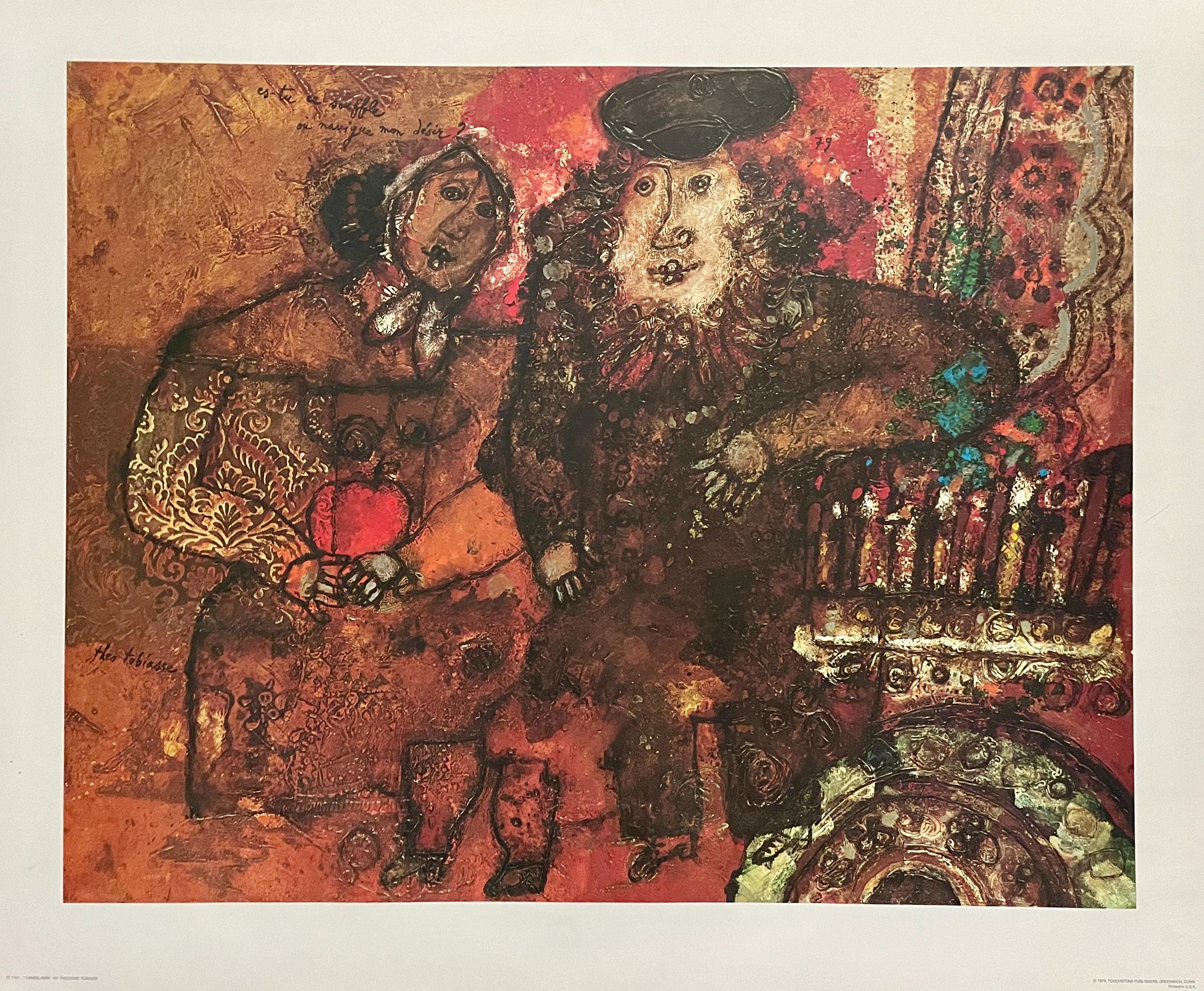 Théo Tobiasse, Candelabra, Original Edition Offset Lithograph