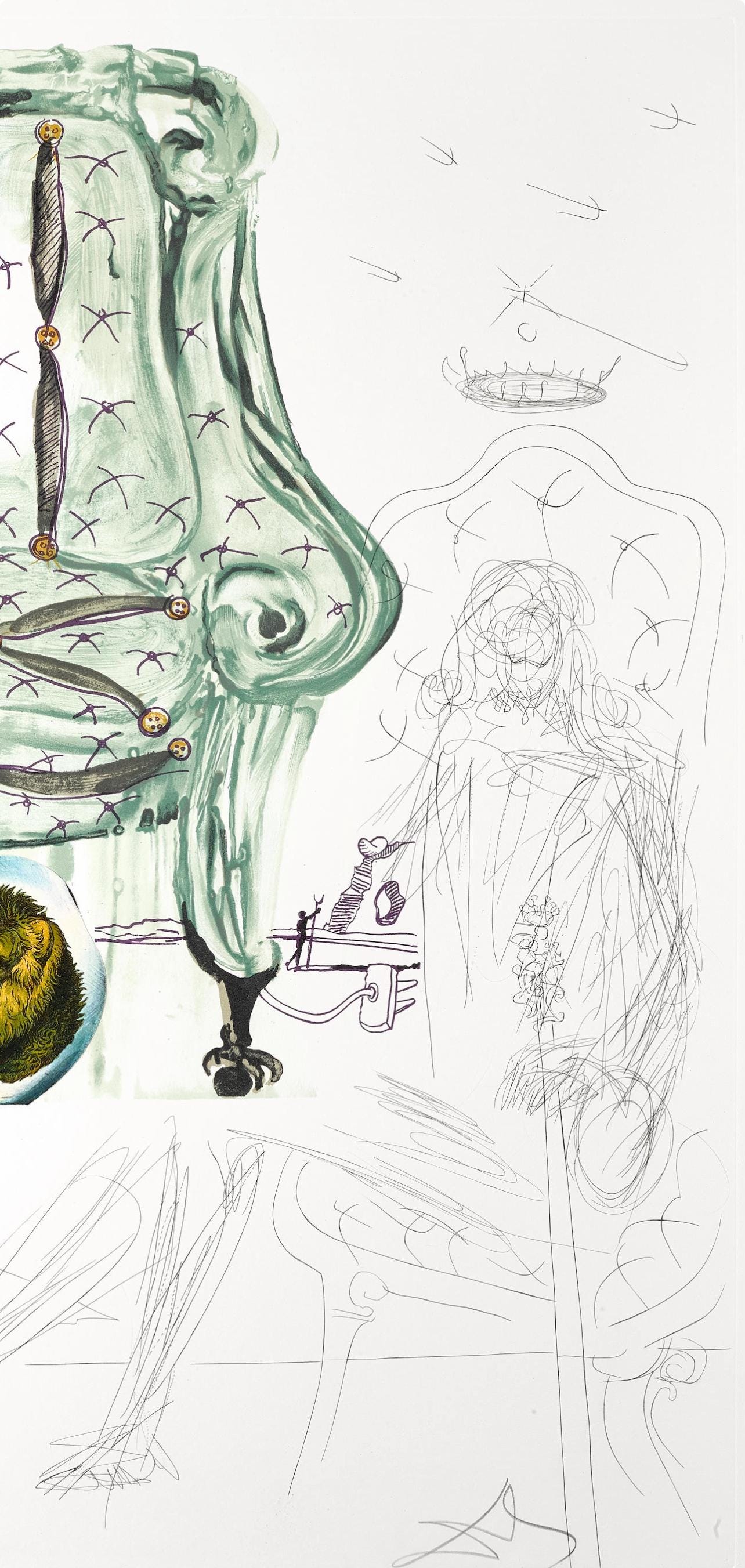 Salvador Dalí, Fauteuil à respirer pneumatique (M/L 822-831; Field 75-13), Imaginations et Objets du Futur, Limited Edition Lithograph