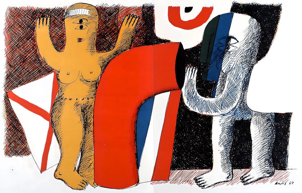 Horst Antes, Composition, Suites nº8, Rencontres, Limited Edition Lithograph