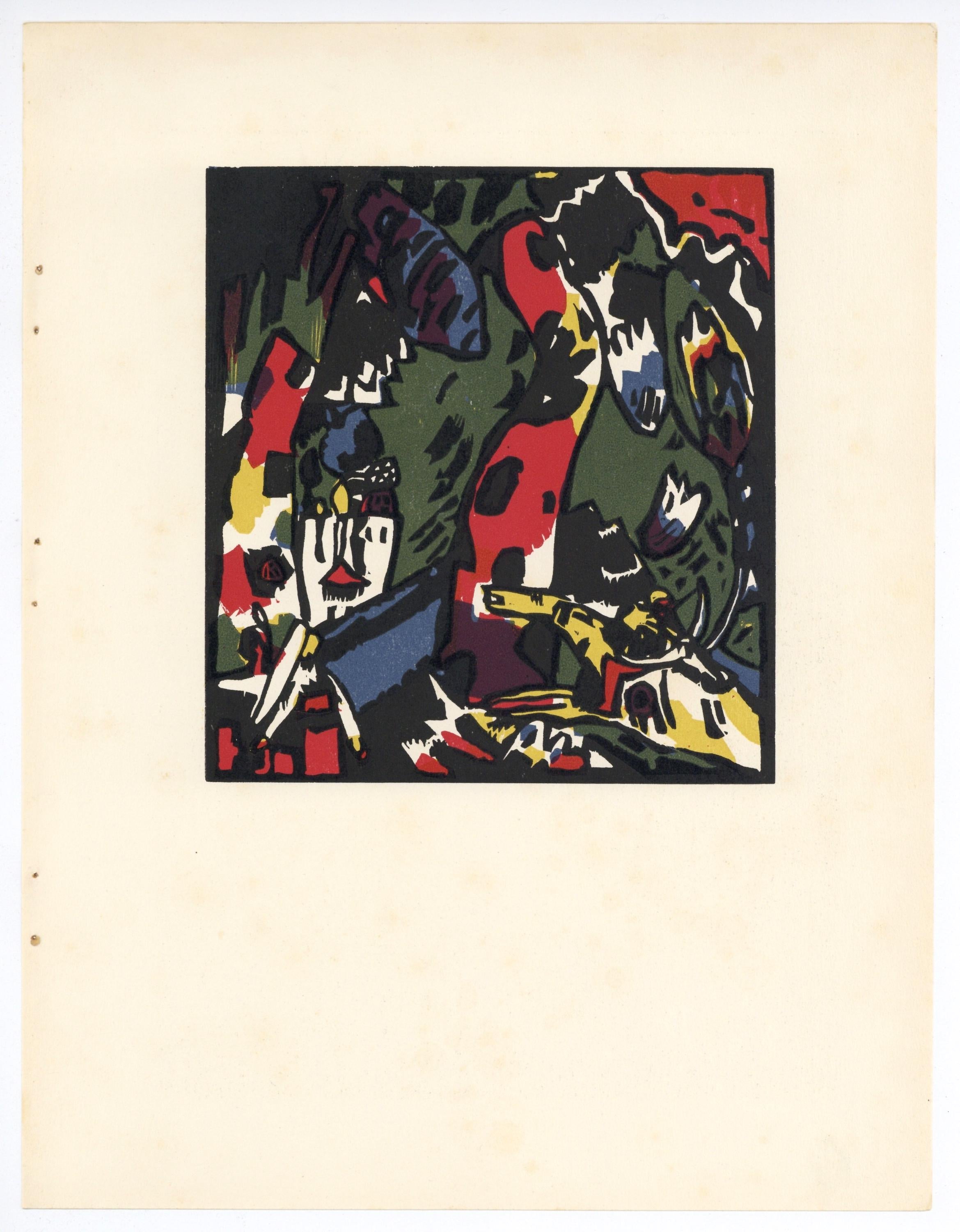 Wassily Kandinsky, Bogenschütze (Roethel 79), XXe siècle, Limited Edition Woodcut