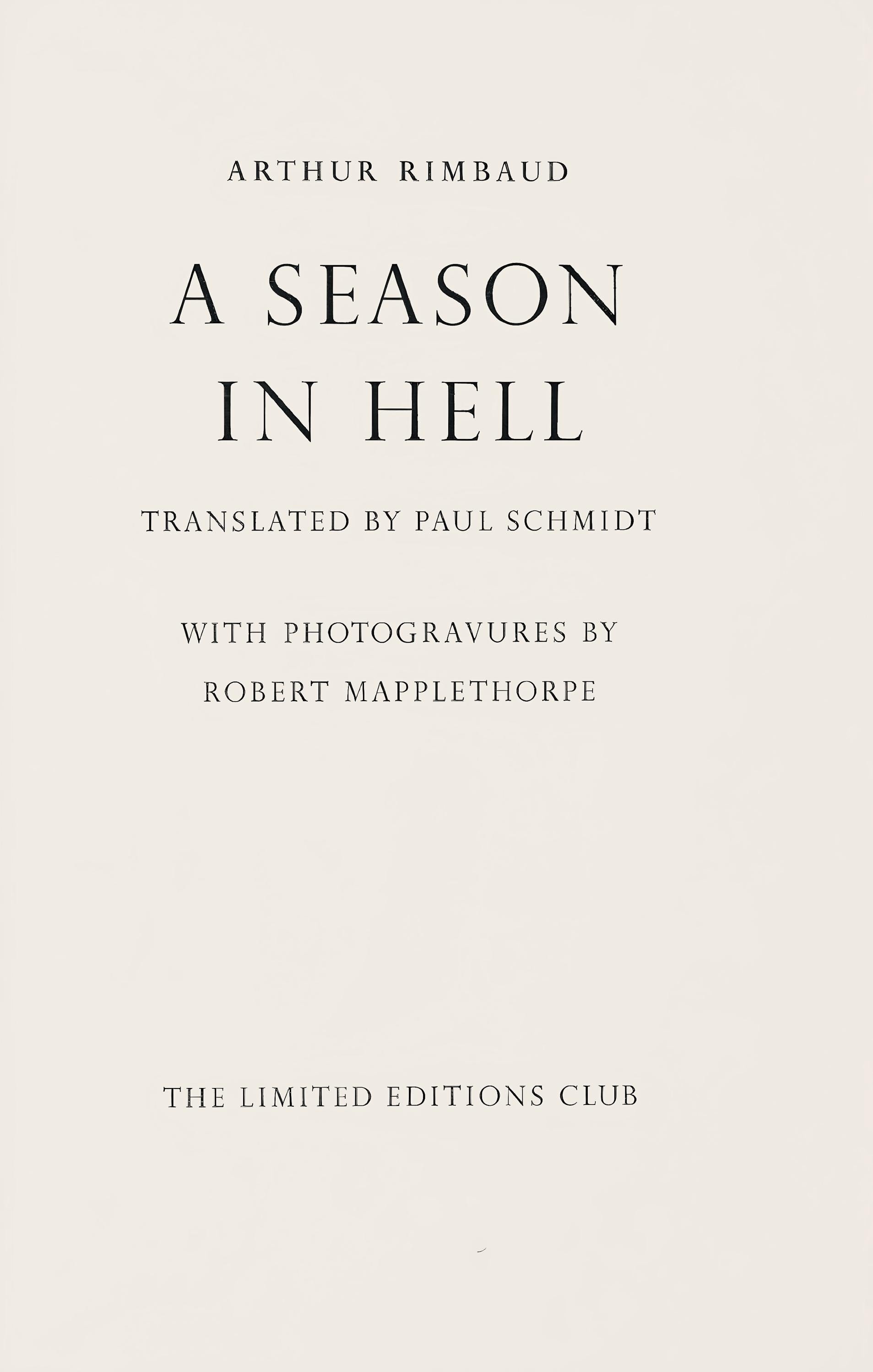 Robert Mapplethorpe, Hand in Fire, A Season in Hell, Limited Edition Photogravure