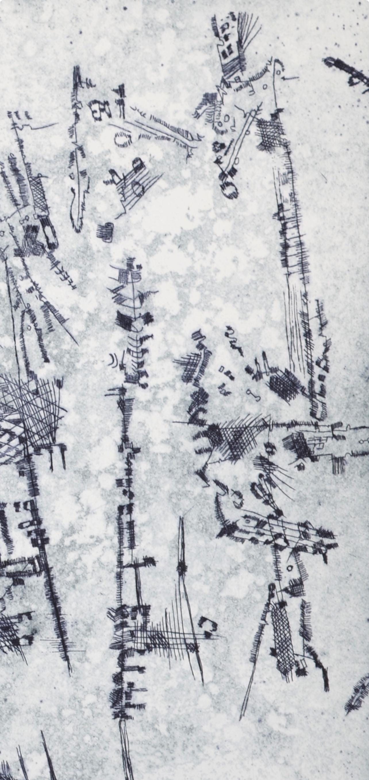 Camille Bryen, Composition, Feuilles éparses, Limited Edition Etching