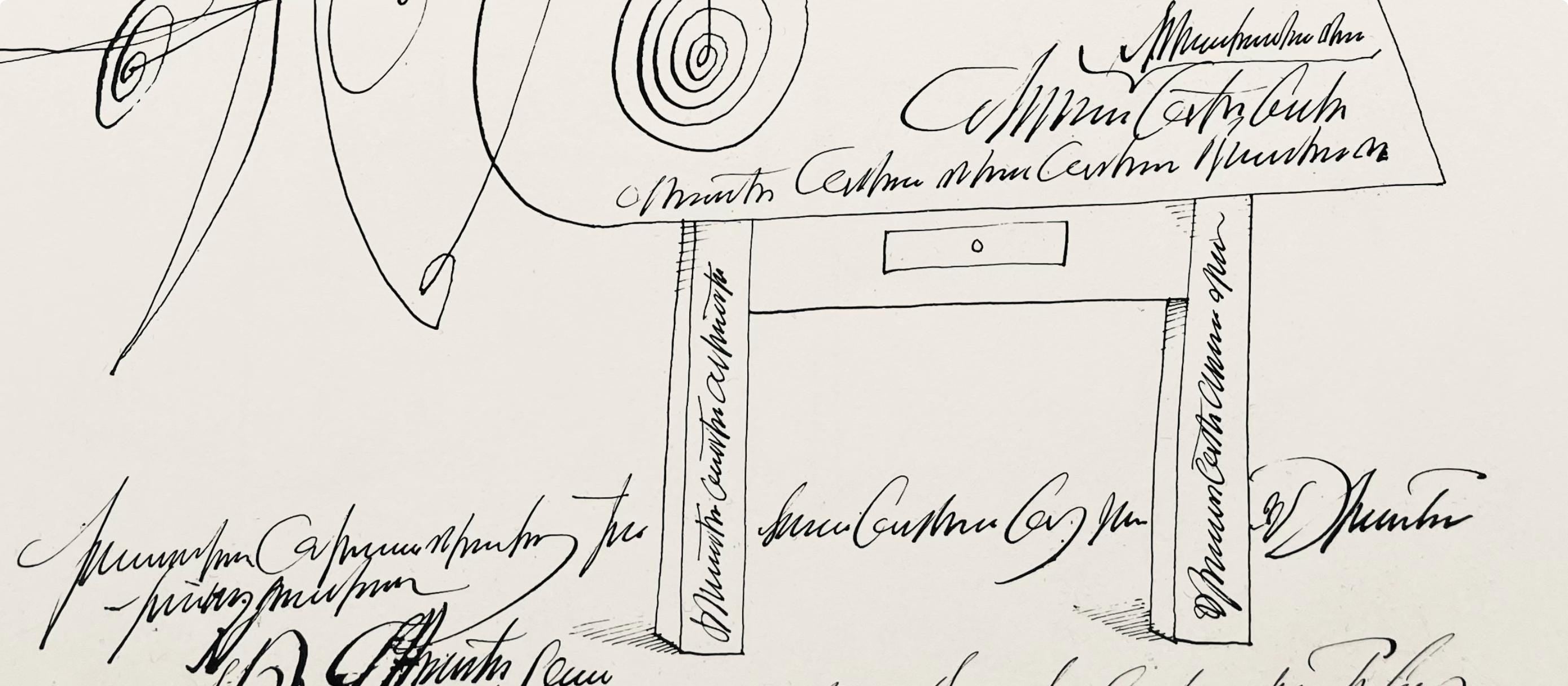 Saul Steinberg, Composition, Derrière le miroir, Limited Edition Lithograph
