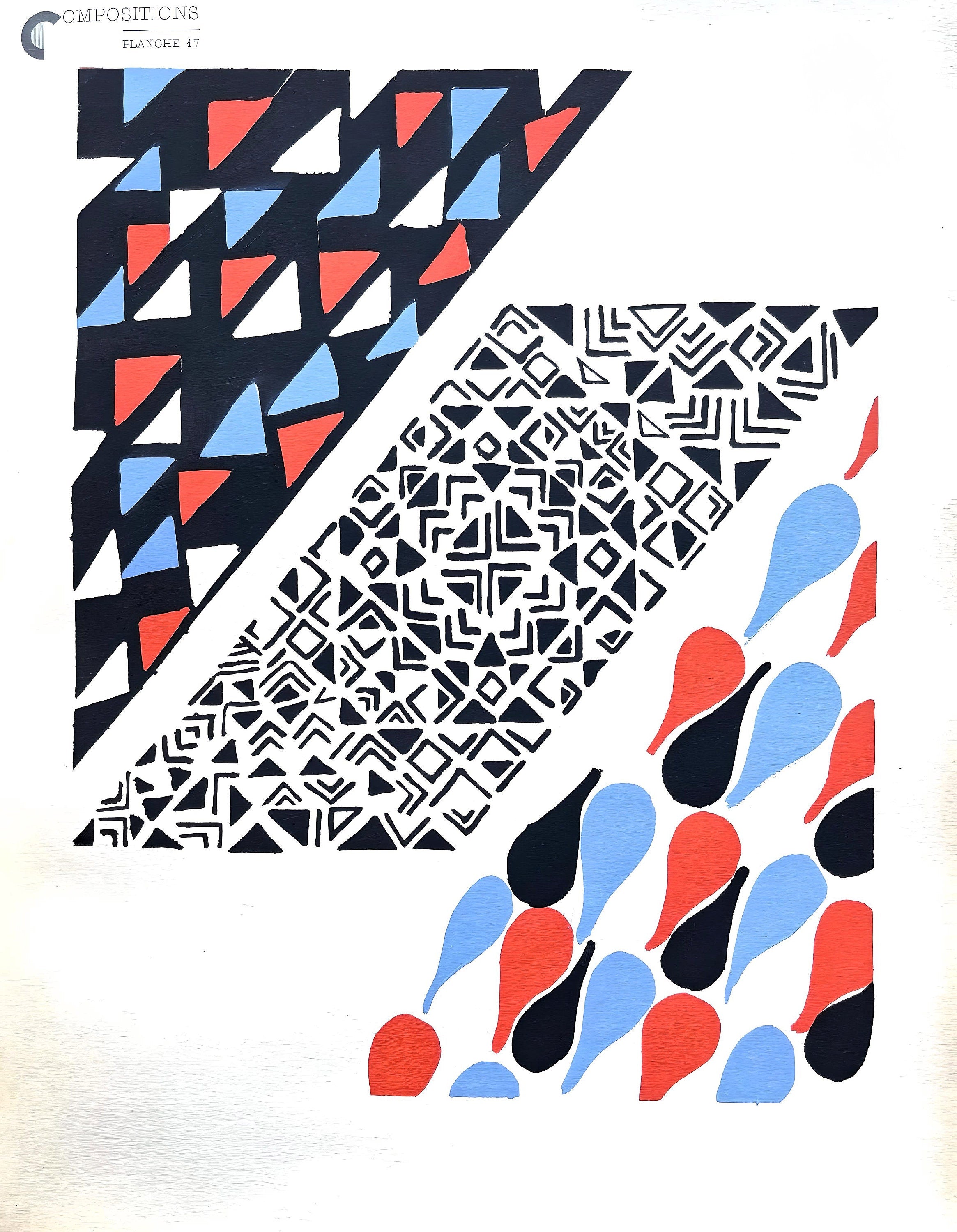 Sonia Delaunay, Planche No. 17, Compositions, couleurs, idées: Sonia Delaunay, Limited Edition Lithograph