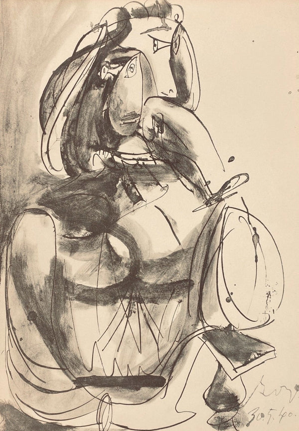 Pablo Picasso, Composition, Carnet de dessins de Picasso, Cahiers d’Art, Limited Edition Lithograph