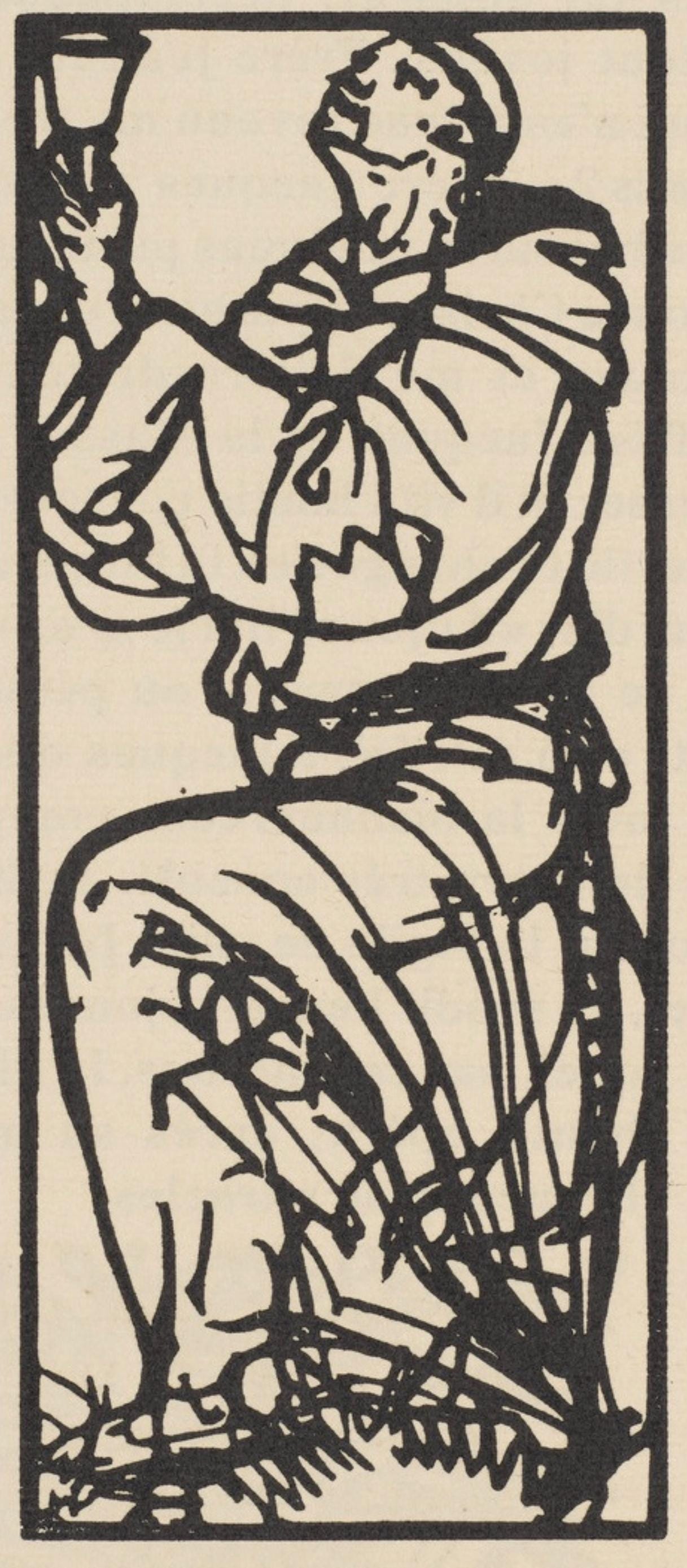 Émile Bernard, Composition (Morane, No. 100), Les Petites Fleurs de St. Françoise, Limited Edition Woodcut