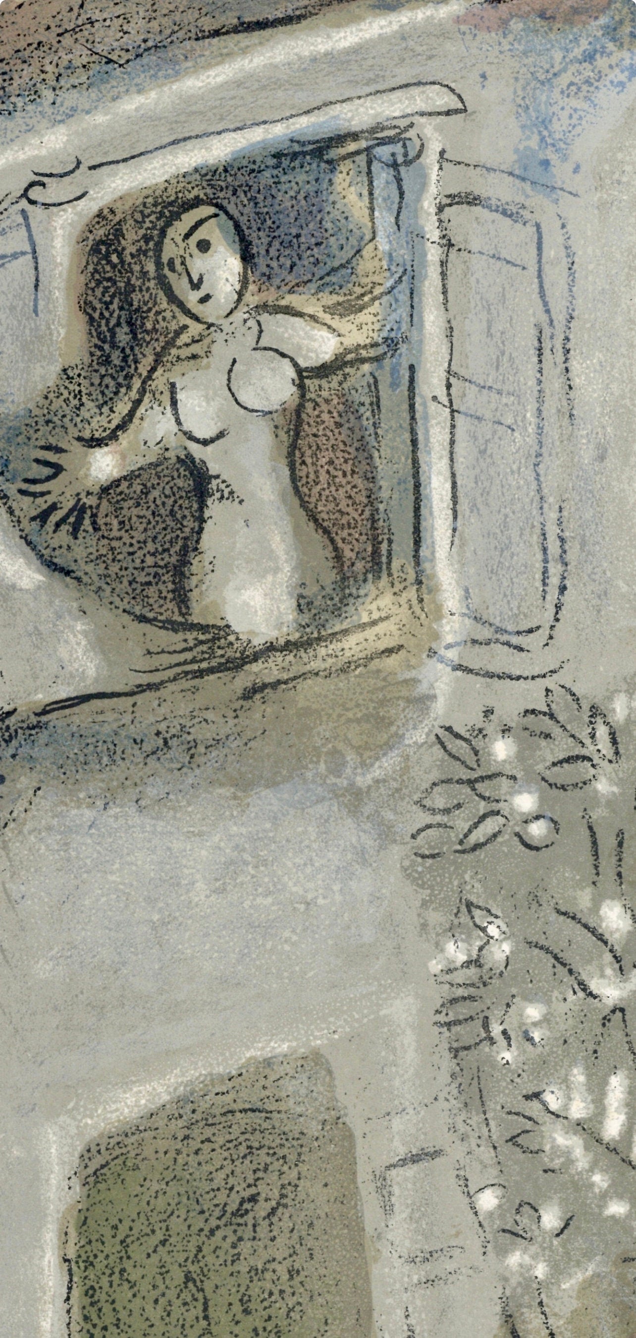 Marc Chagall, David (Mourlot 117-46; Cramer 25), Drawings from the Bible by Marc Chagall, Verve: Revue, Limited Edition Lithograph