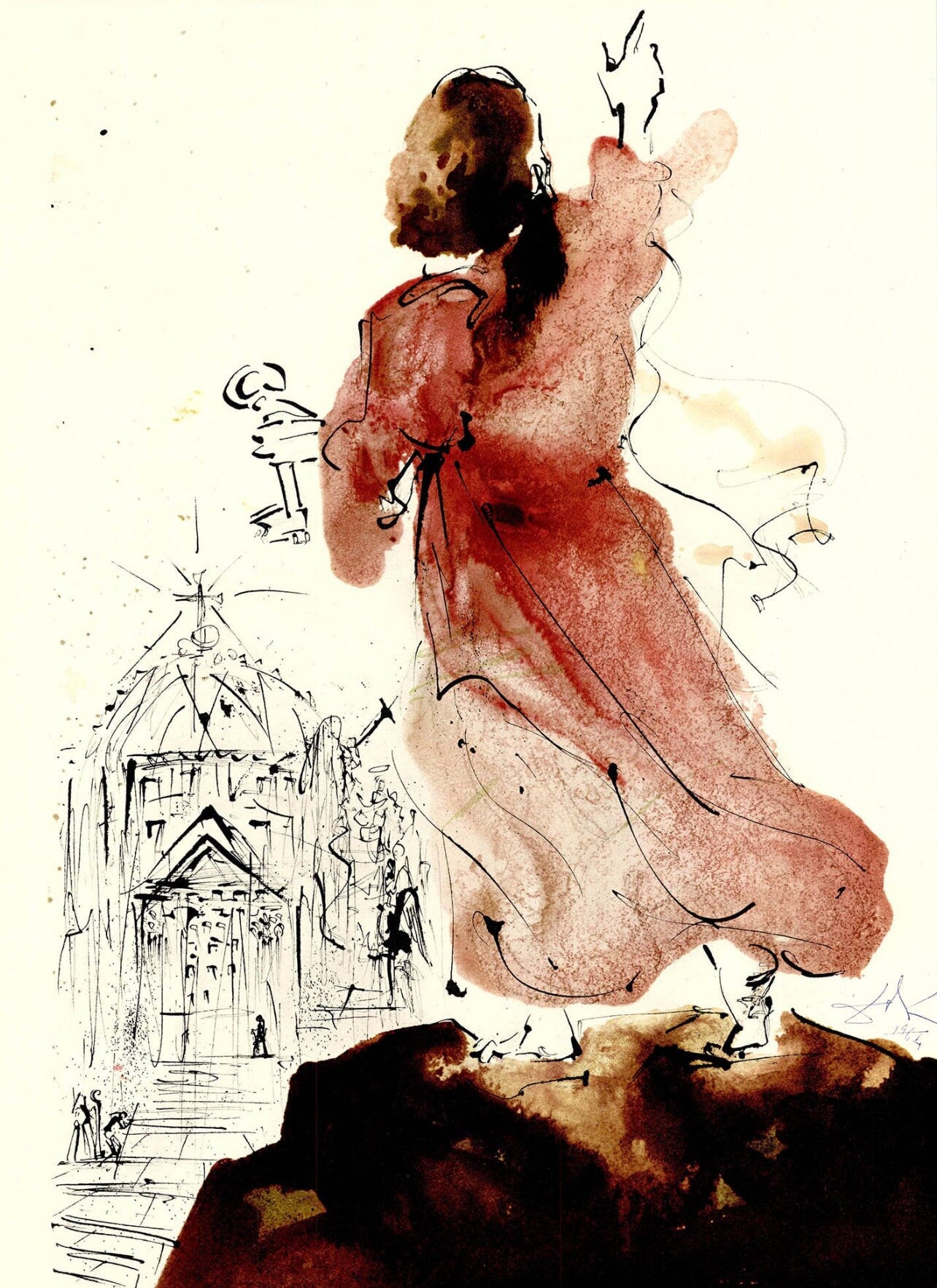 Salvador Dali, Composition (Michler/Löpsinger 1600; Field 69-3), Biblia Sacra, Limited Edition Lithograph