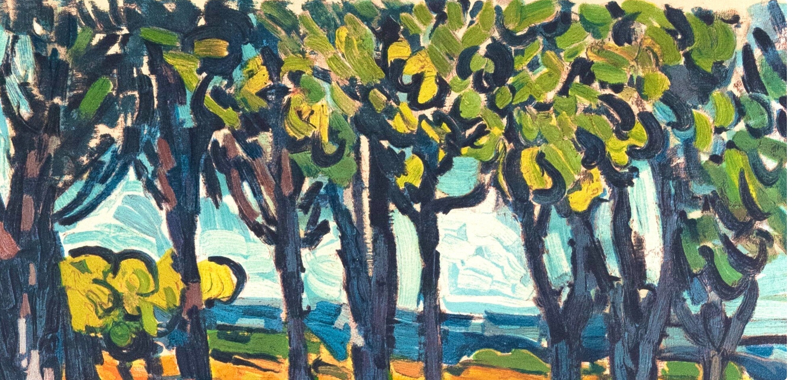Maurice de Vlaminck, Chataigneraie à Chatou, Avec Personnages, Fauves, Collection Pierre Lévy, Limited Edition Lithograph