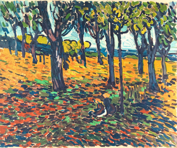 Maurice de Vlaminck, Chataigneraie à Chatou, Avec Personnages, Fauves, Collection Pierre Lévy, Limited Edition Lithograph